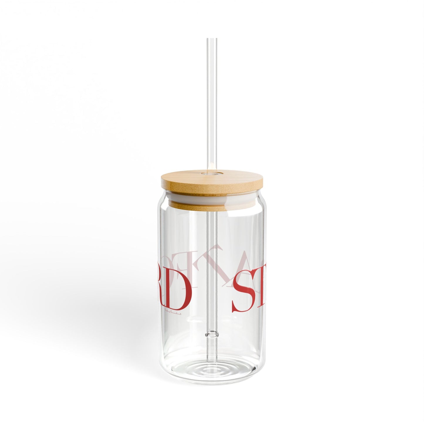 41 Tilt Stratford Glass Can with Straw and Lid, 16oz