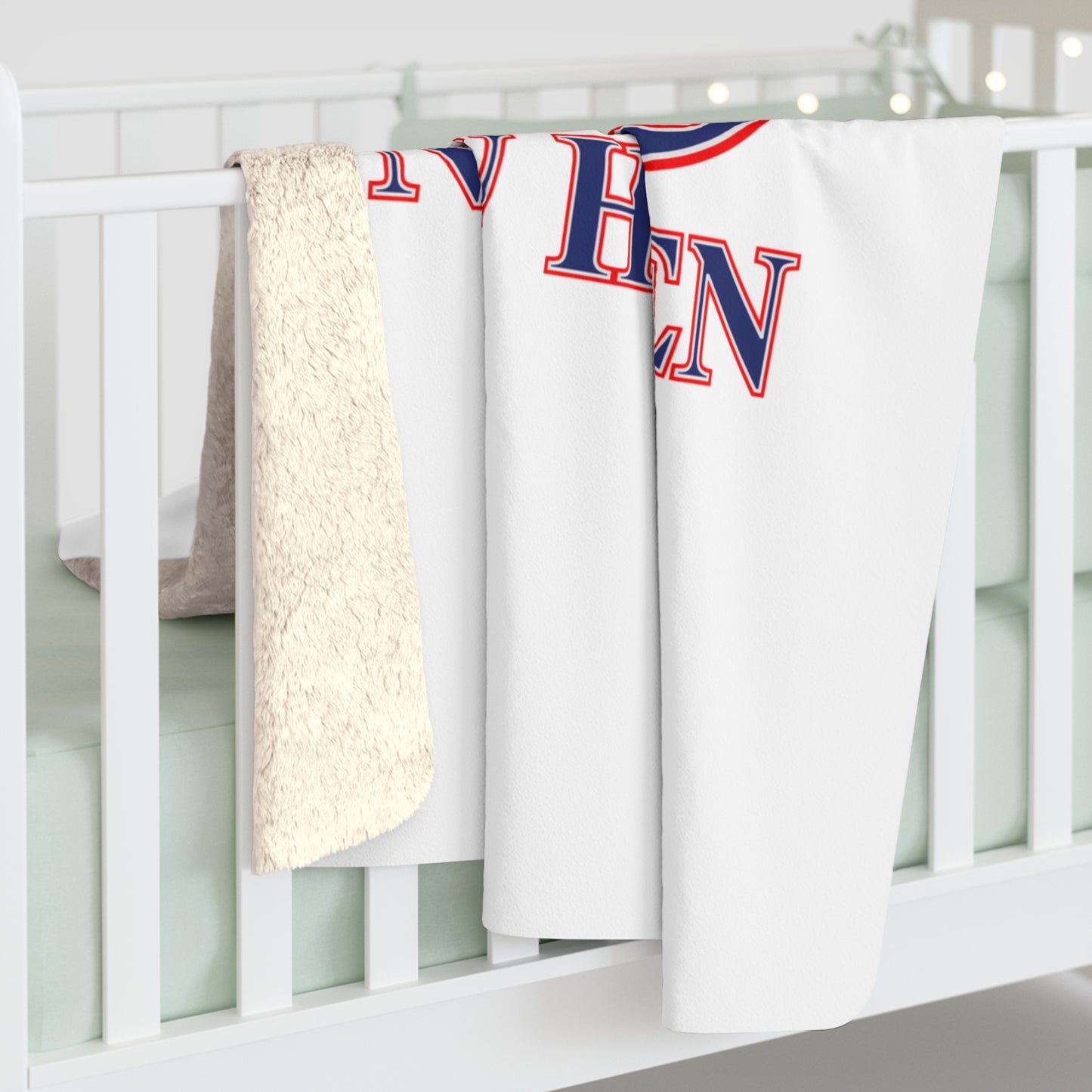 203 New Haven Red White & Blue Sherpa Fleece Blanket