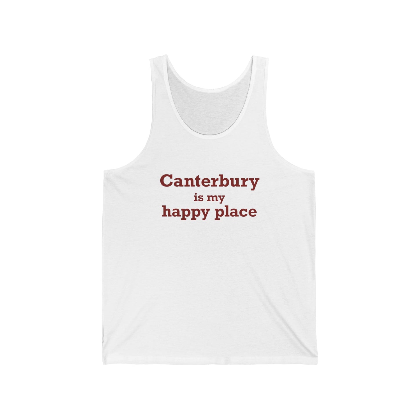 Canterbury is My Happy Place Unisex Jersey Tank Top