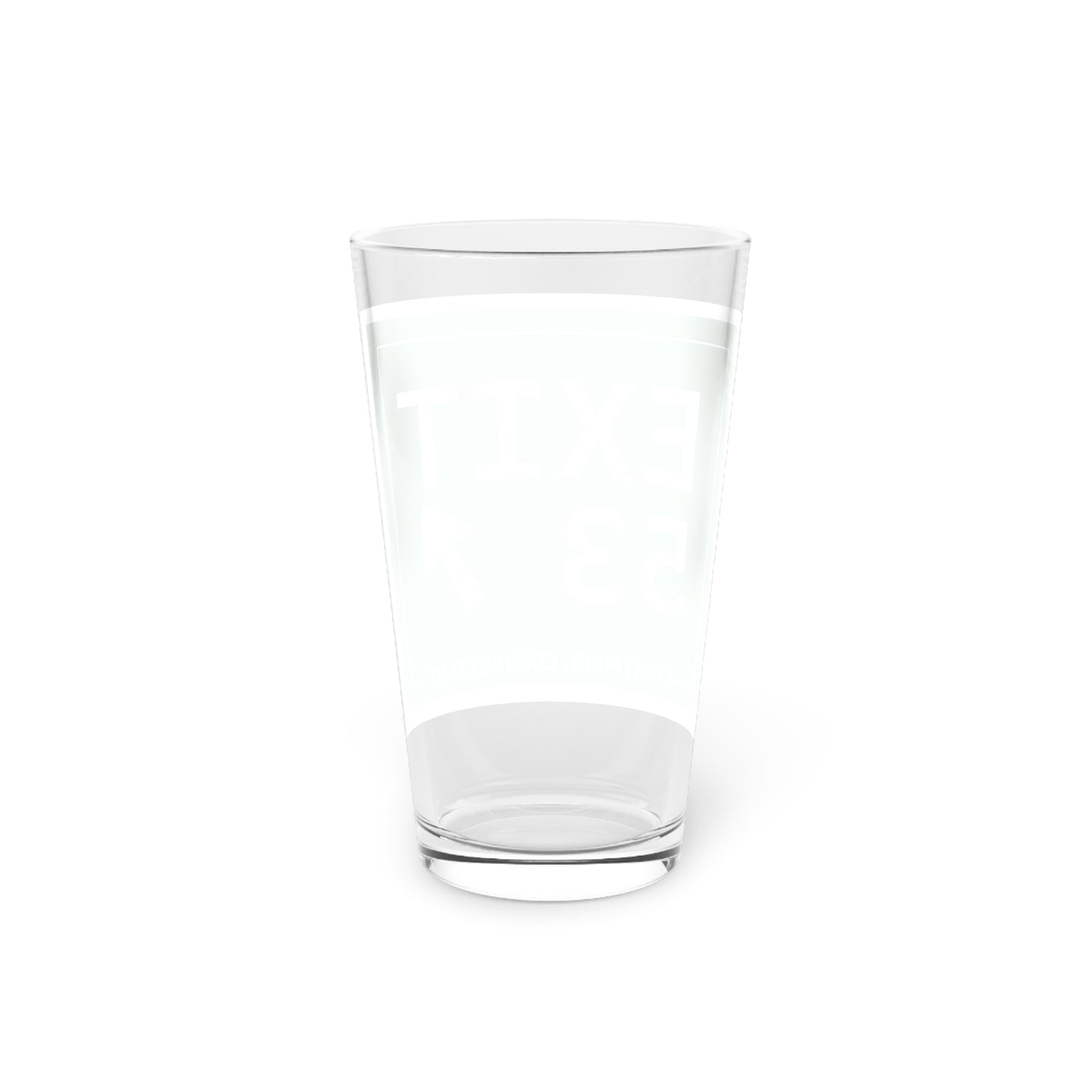 Vintage Exit 53 Merritt Parkway Sign Pint Glass, 16oz
