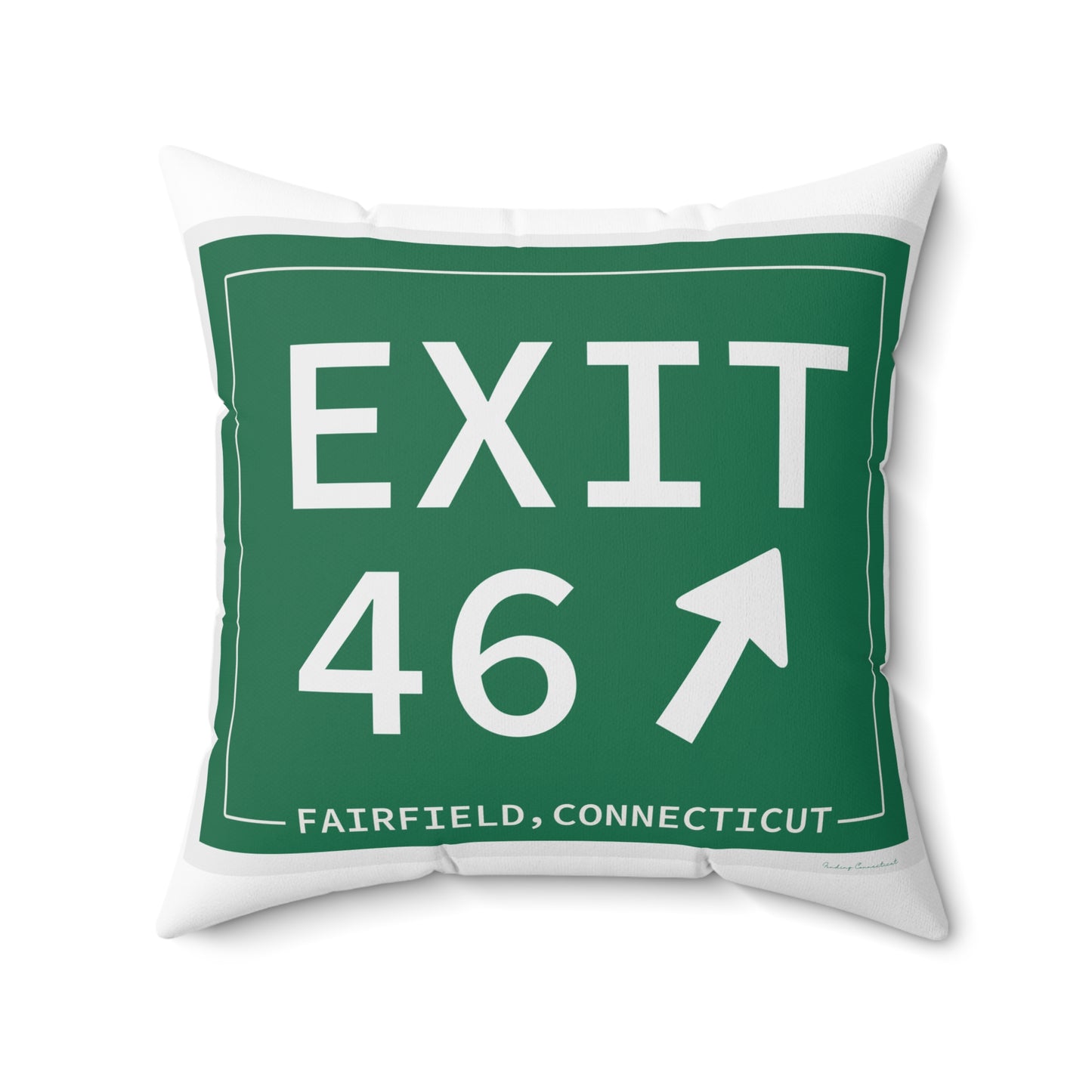 Vintage Exit 46 Merritt Parkway Sign Spun Polyester Square Pillow