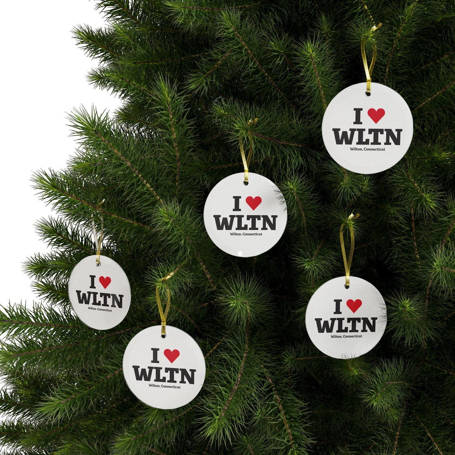 I Heart WLTN Glass Ornaments