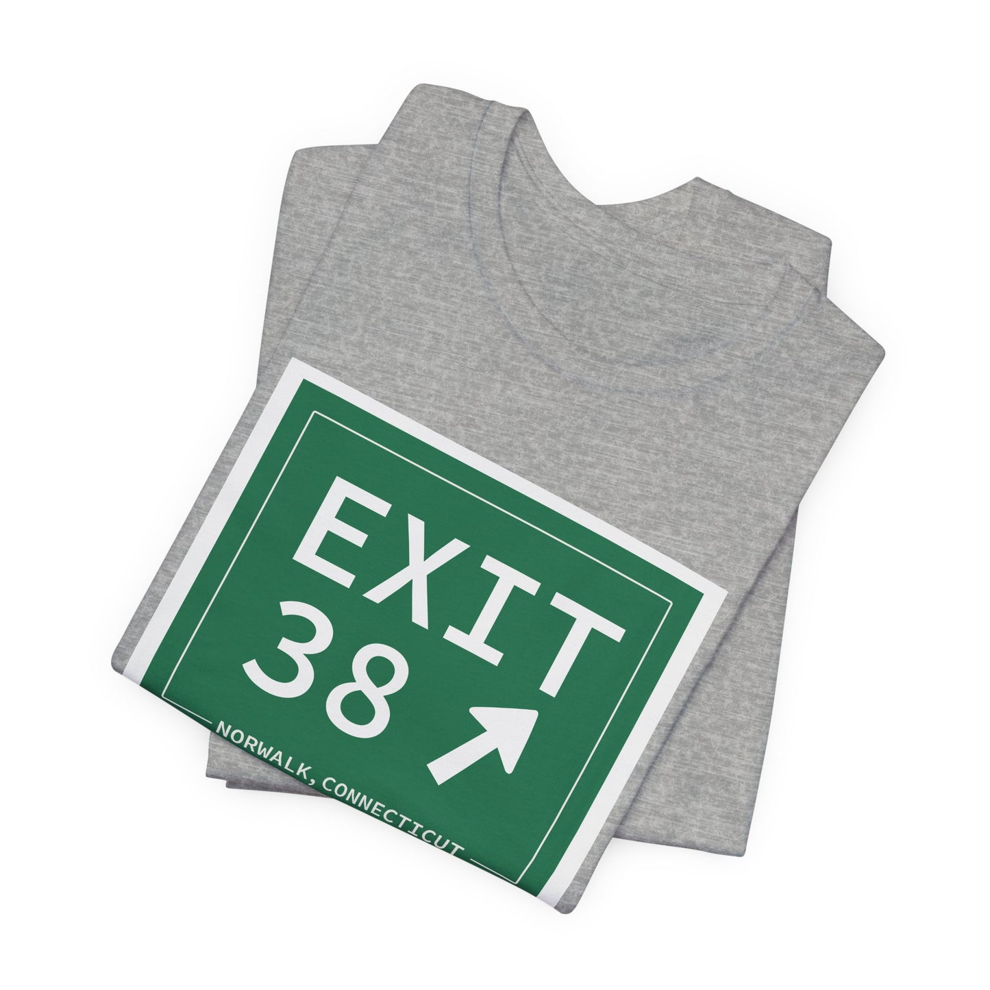 Vintage Exit 38 Merritt Parkway Sign Unisex Jersey Short Sleeve T-Shirt