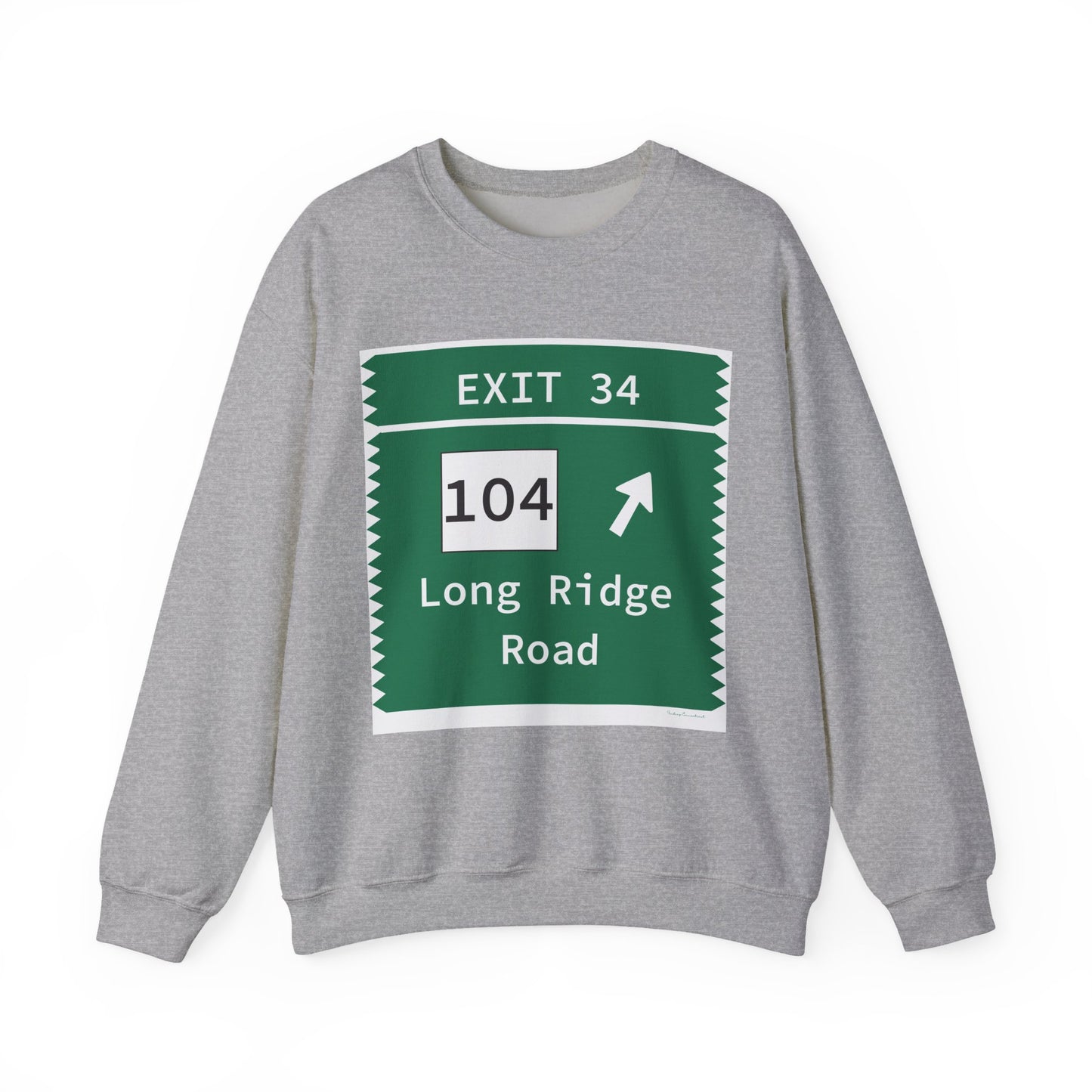 Vintage Merritt Parkway Exit 34 Sign Unisex Heavy Blend™ Crewneck Sweatshirt