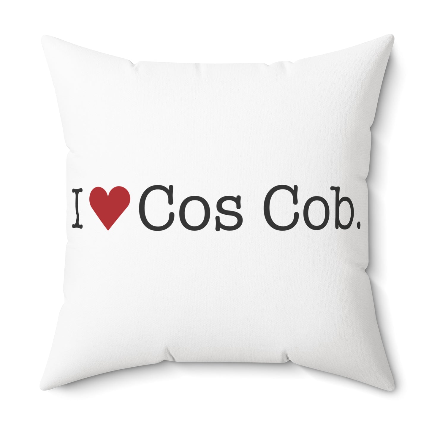 I Heart Cos Cob. Spun Polyester Square Pillow