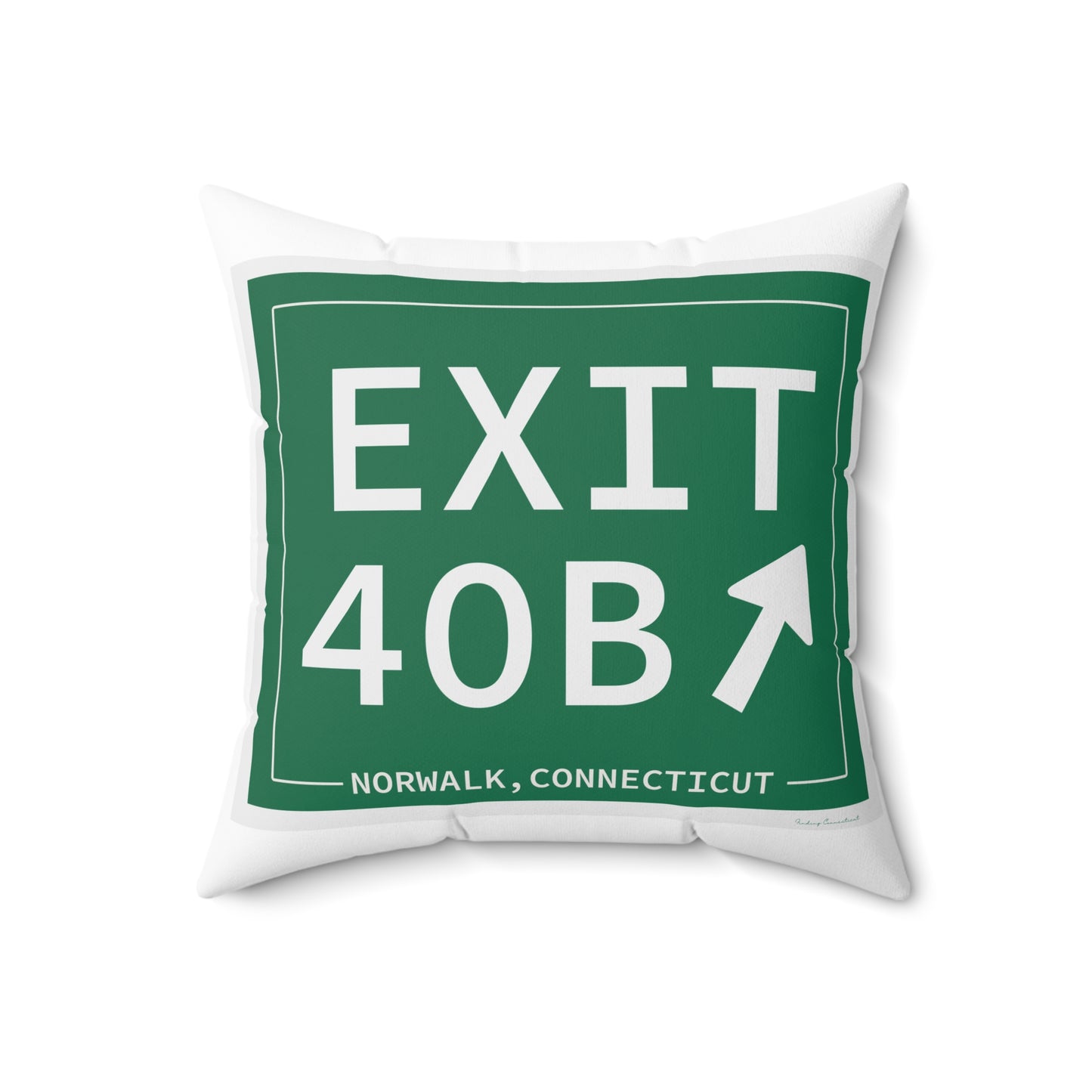 Vintage Exit 40B Merritt Parkway Sign Spun Polyester Square Pillow