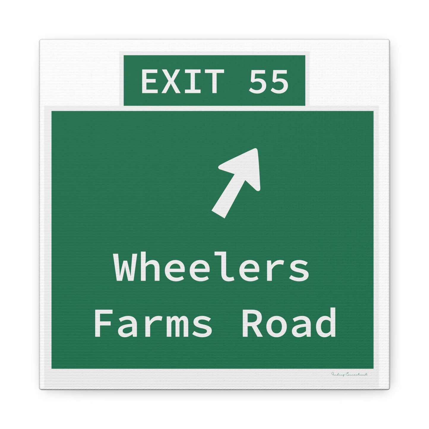 Vintage WCP Exit 55 Sign Matte Canvas, Stretched, 1.25"