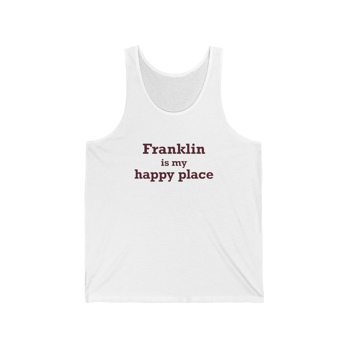Franklin is My Happy Place
Unisex Jersey Tank Top