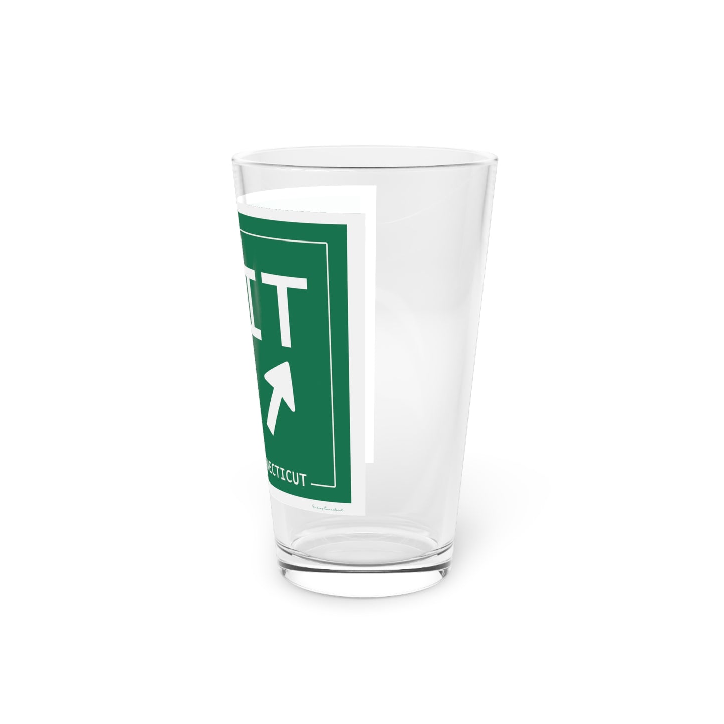 Vintage Exit 35 Merritt Parkway Sign Pint Glass, 16oz