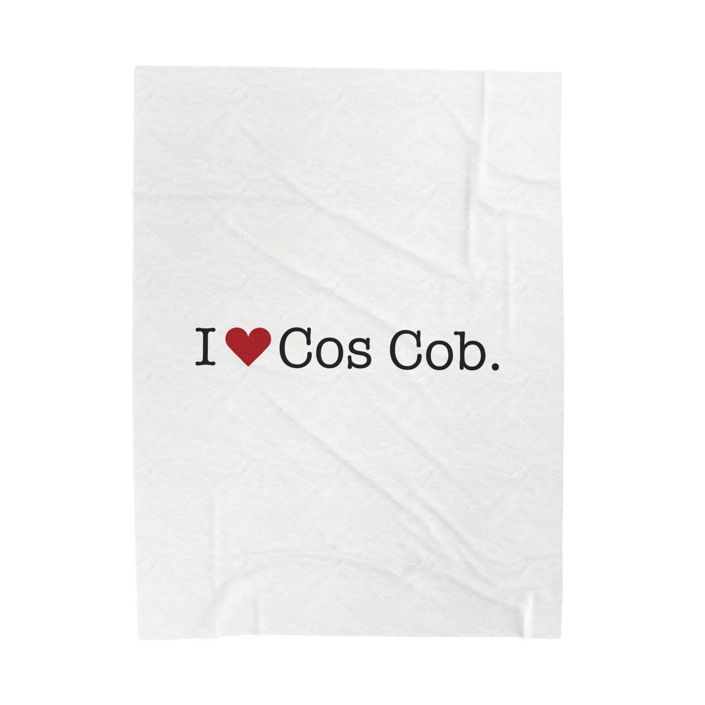 I Heart Cos Cob. Velveteen Plush Blanket