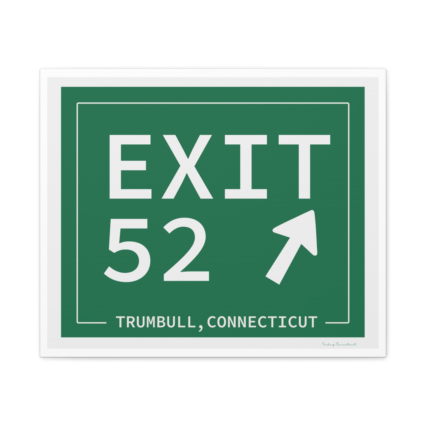 Vintage Exit 52 Merritt Parkway Sign Matte Canvas, Stretched, 1.25"