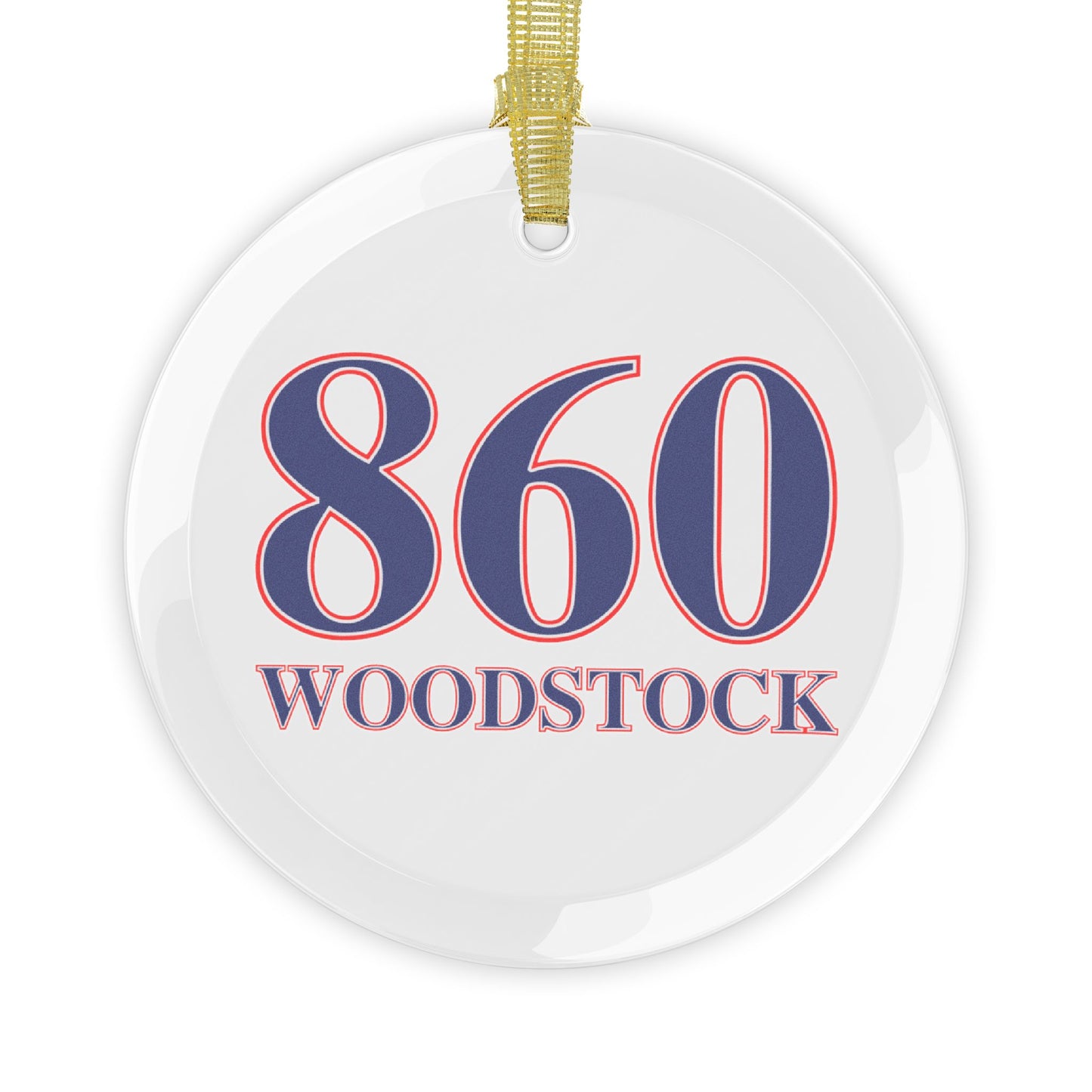 860 Woodstock Red, White & Blue Glass Ornaments