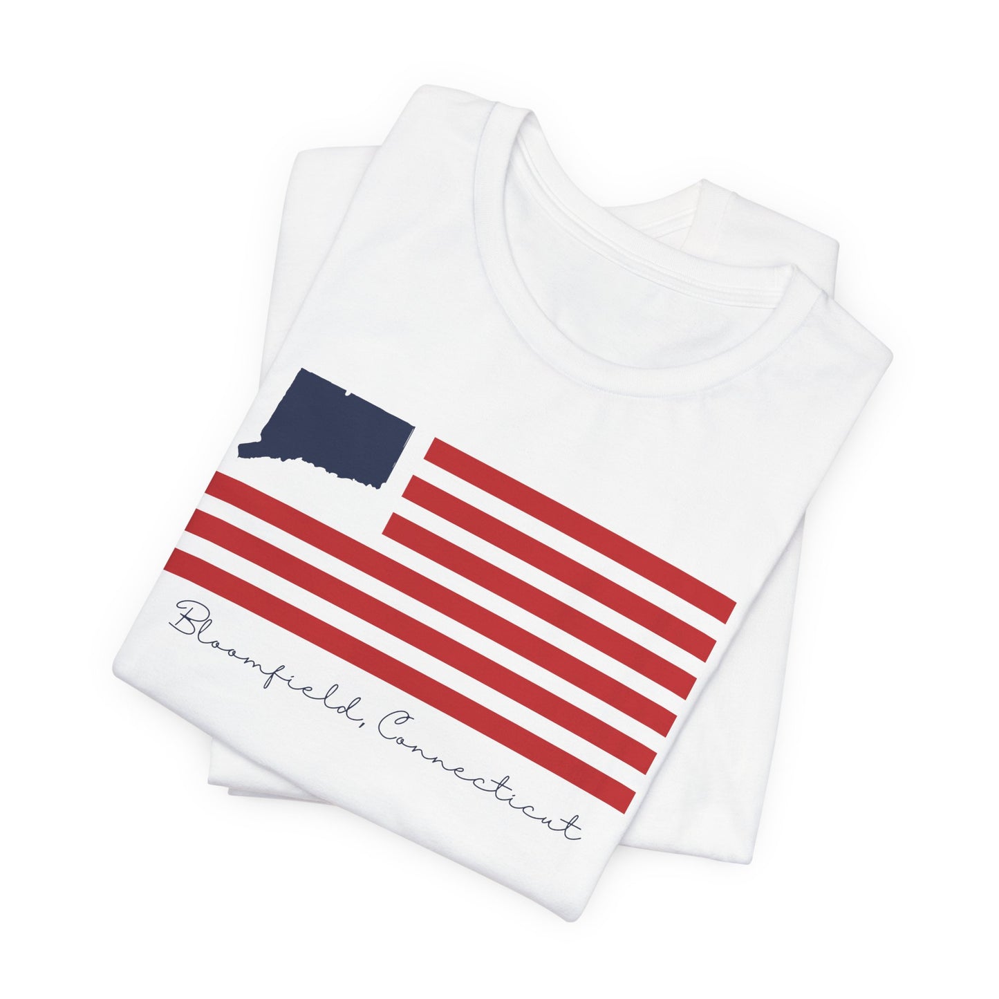 Bloomfield Connecticut Flag Unisex Jersey Short Sleeve T-Shirt