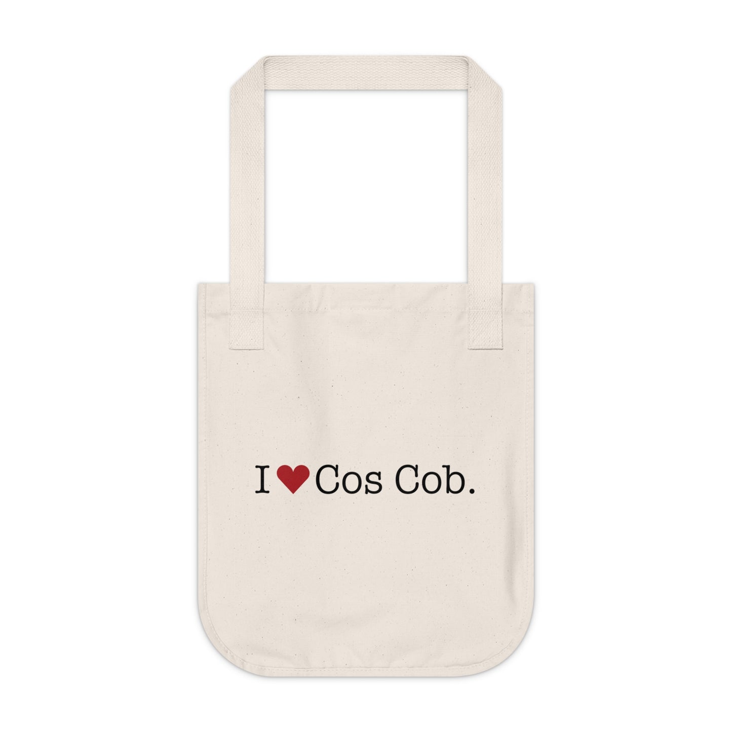 I Heart Cos Cob. Organic Canvas Tote Bag
