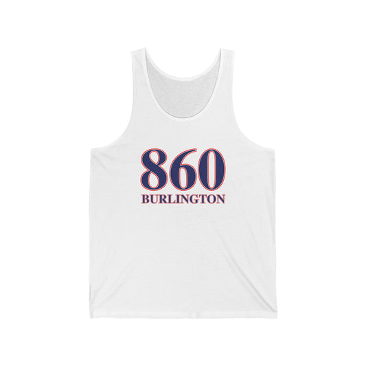 860 Burlington Red White & Blue Unisex Jersey Tank Top