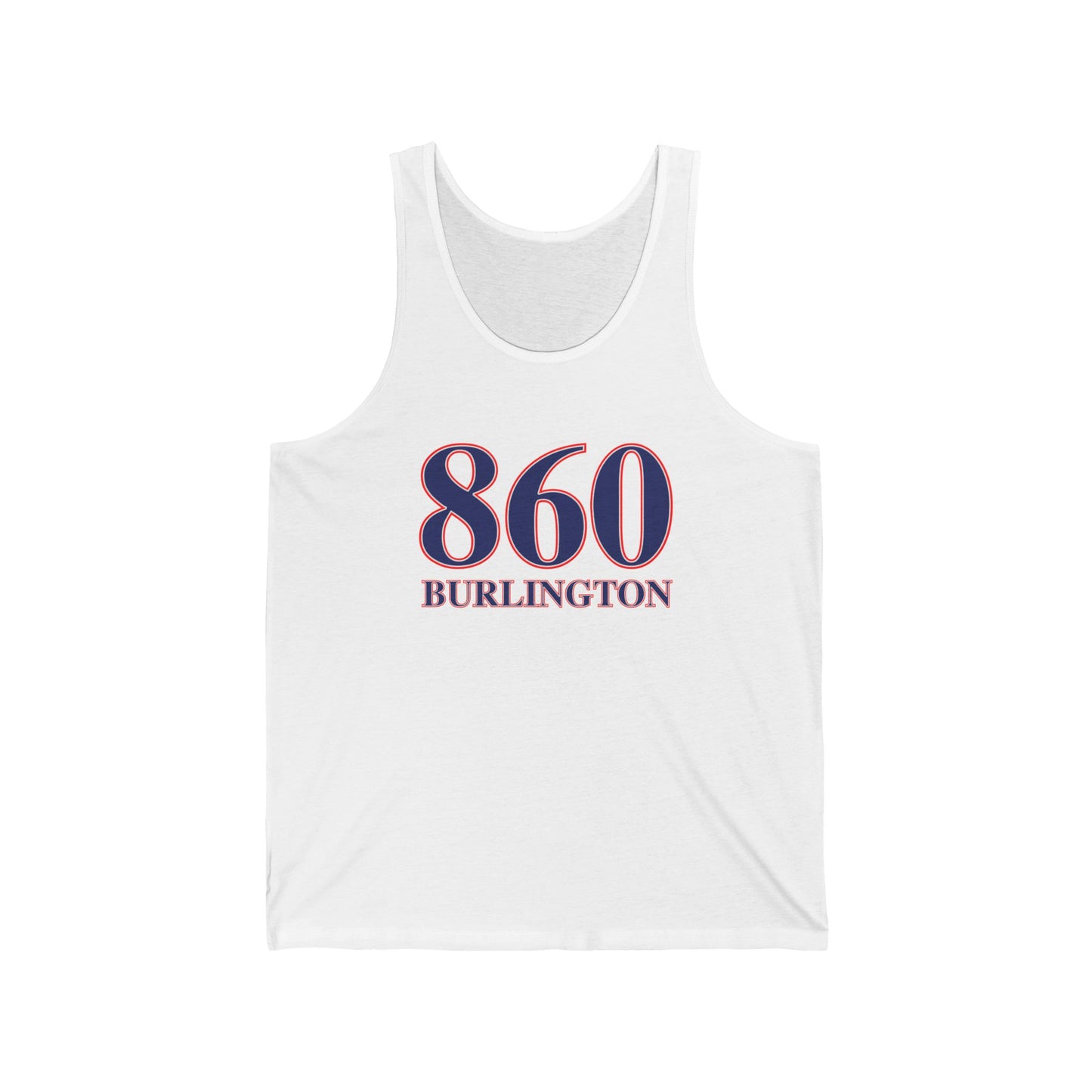 860 Burlington Red White & Blue Unisex Jersey Tank Top