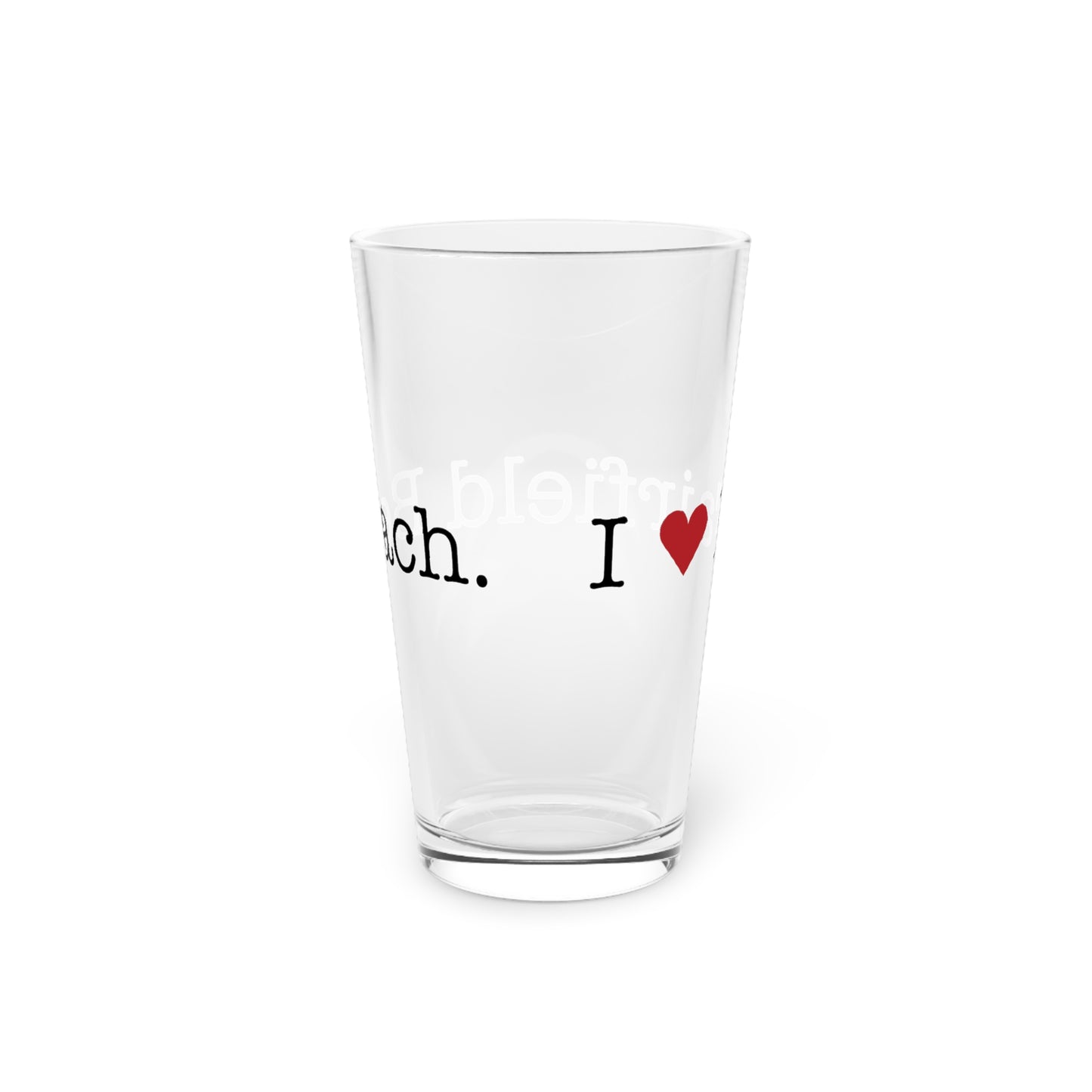 I Heart Fairfield Beach. Pint Glass, 16oz