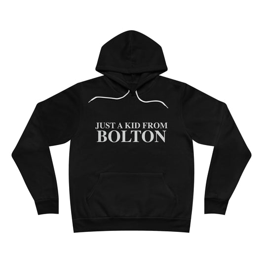 Just a kid from Bolton Unisex Sponge Fleece Pullover Hoodie