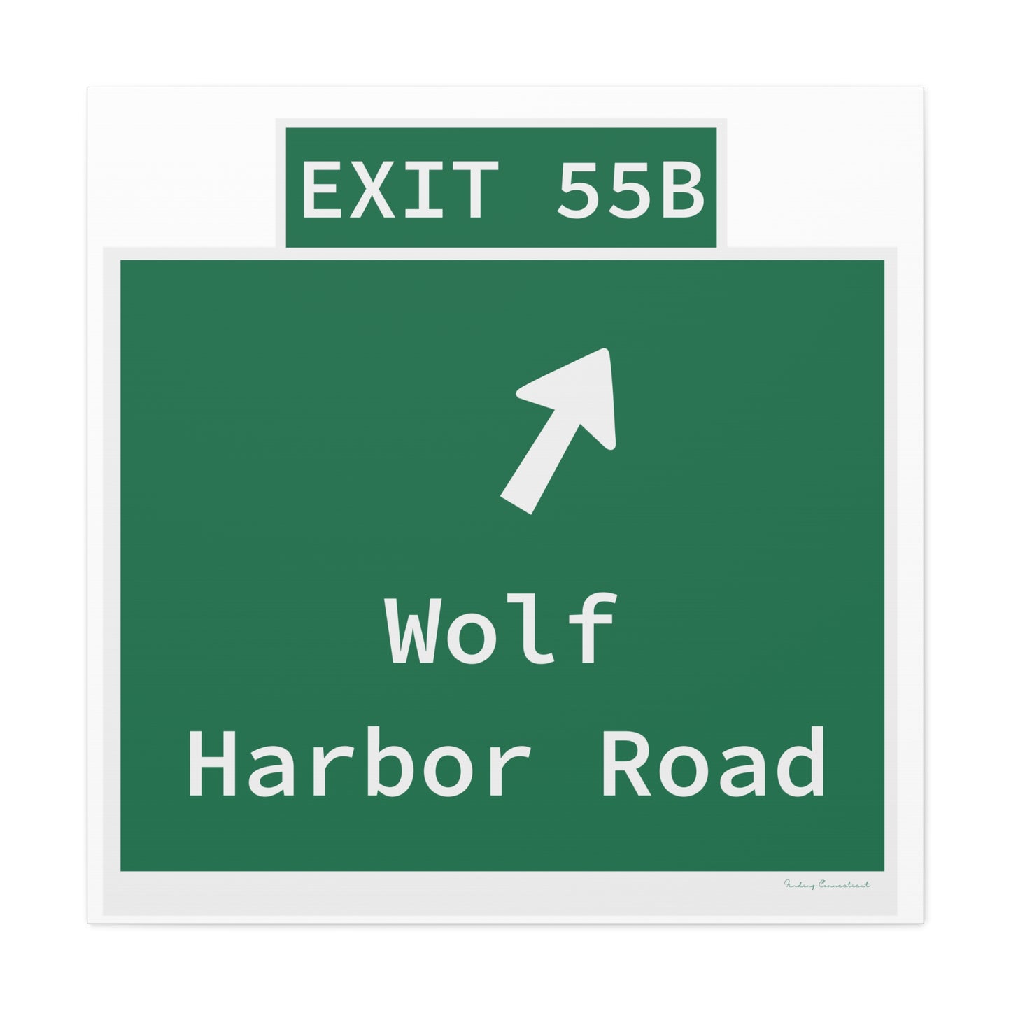 Vintage WCP Exit 55B Sign Matte Canvas, Stretched, 1.25"