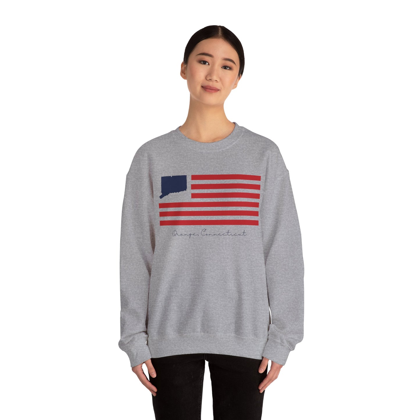 Orange Connecticut Flag Unisex Heavy Blend™ Crewneck Sweatshirt