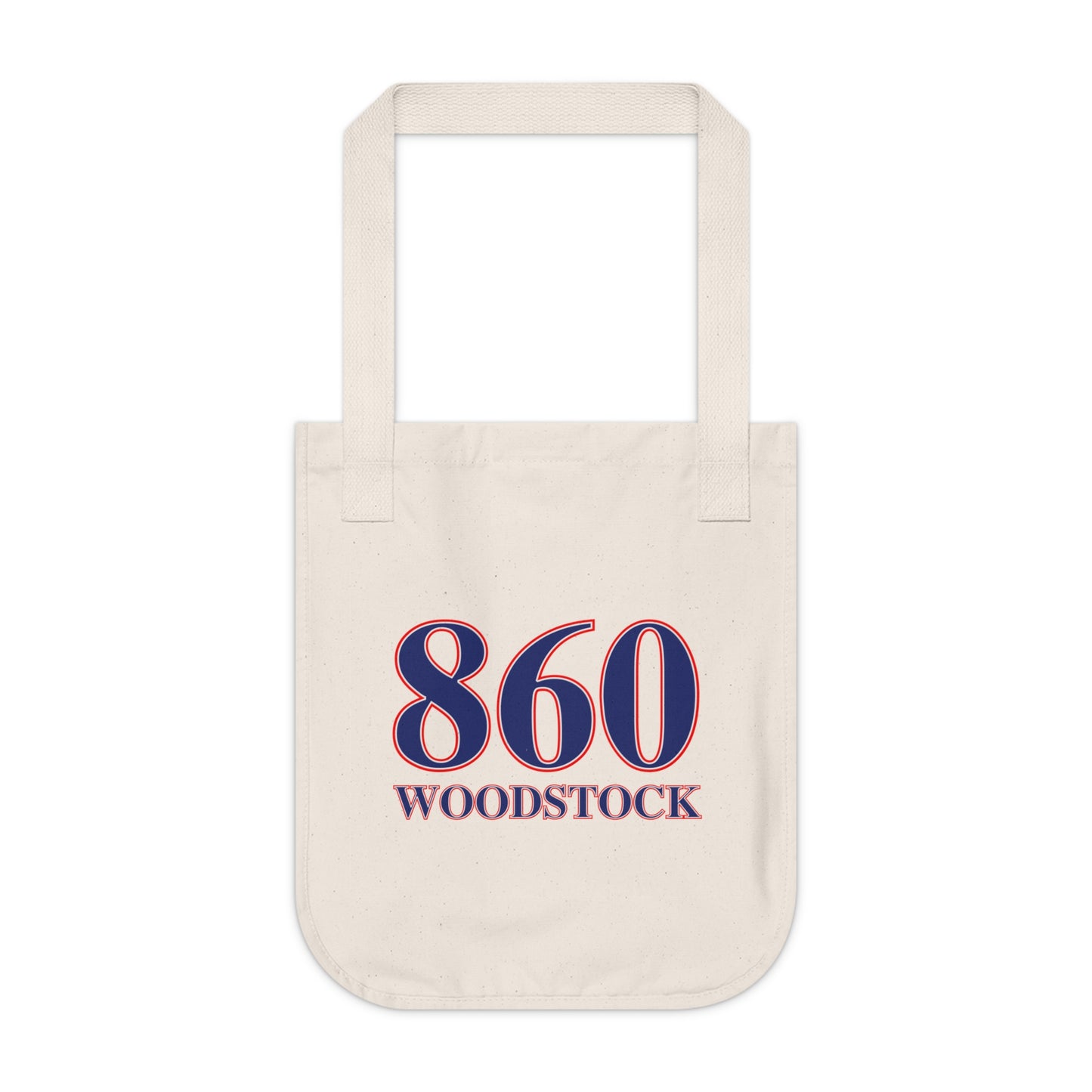 860 Woodstock Red, White & Blue Organic Canvas Tote Bag