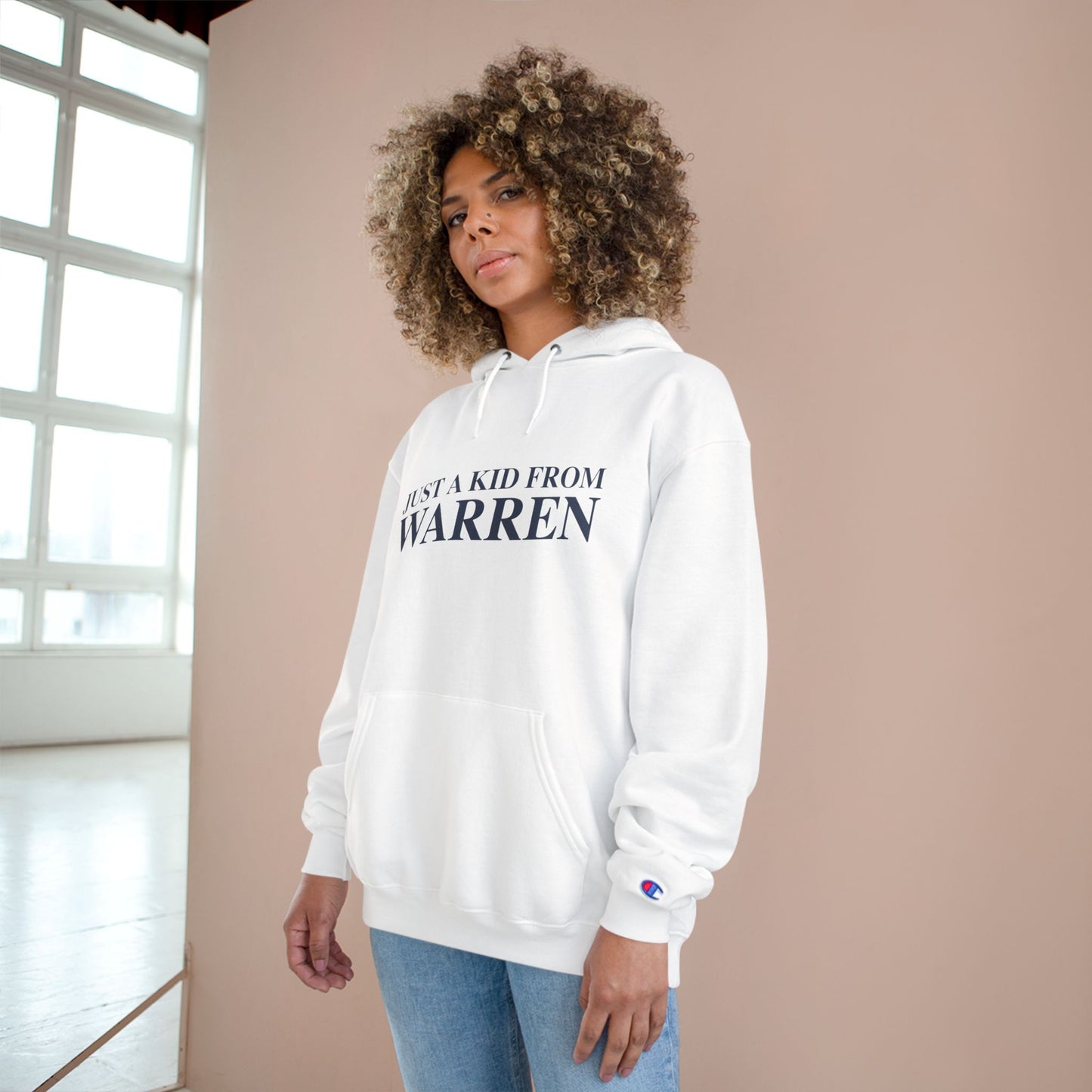 Just a kid from Warren Champion Hoodie