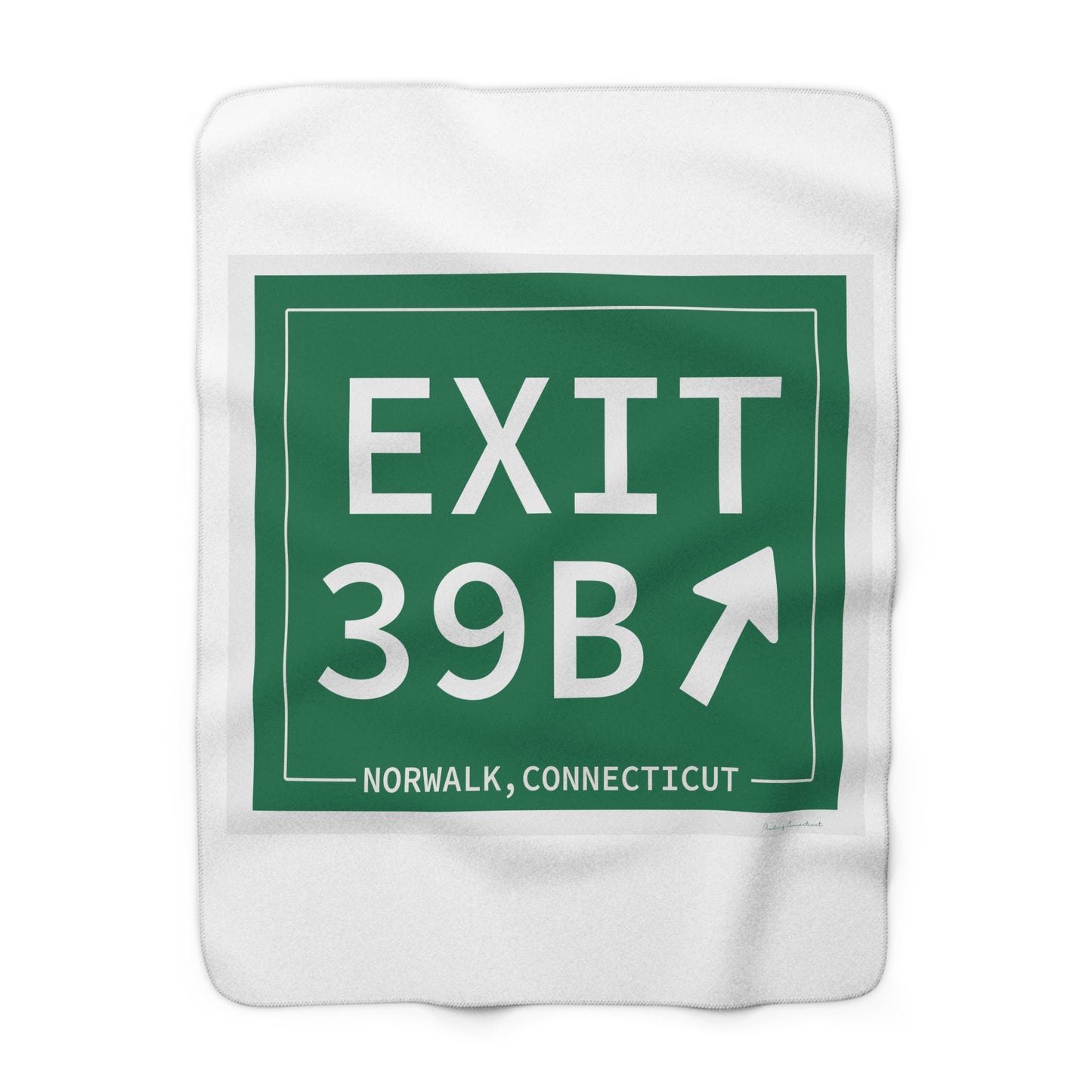 Vintage Exit 39B Merritt Parkway Sign Sherpa Fleece Blanket