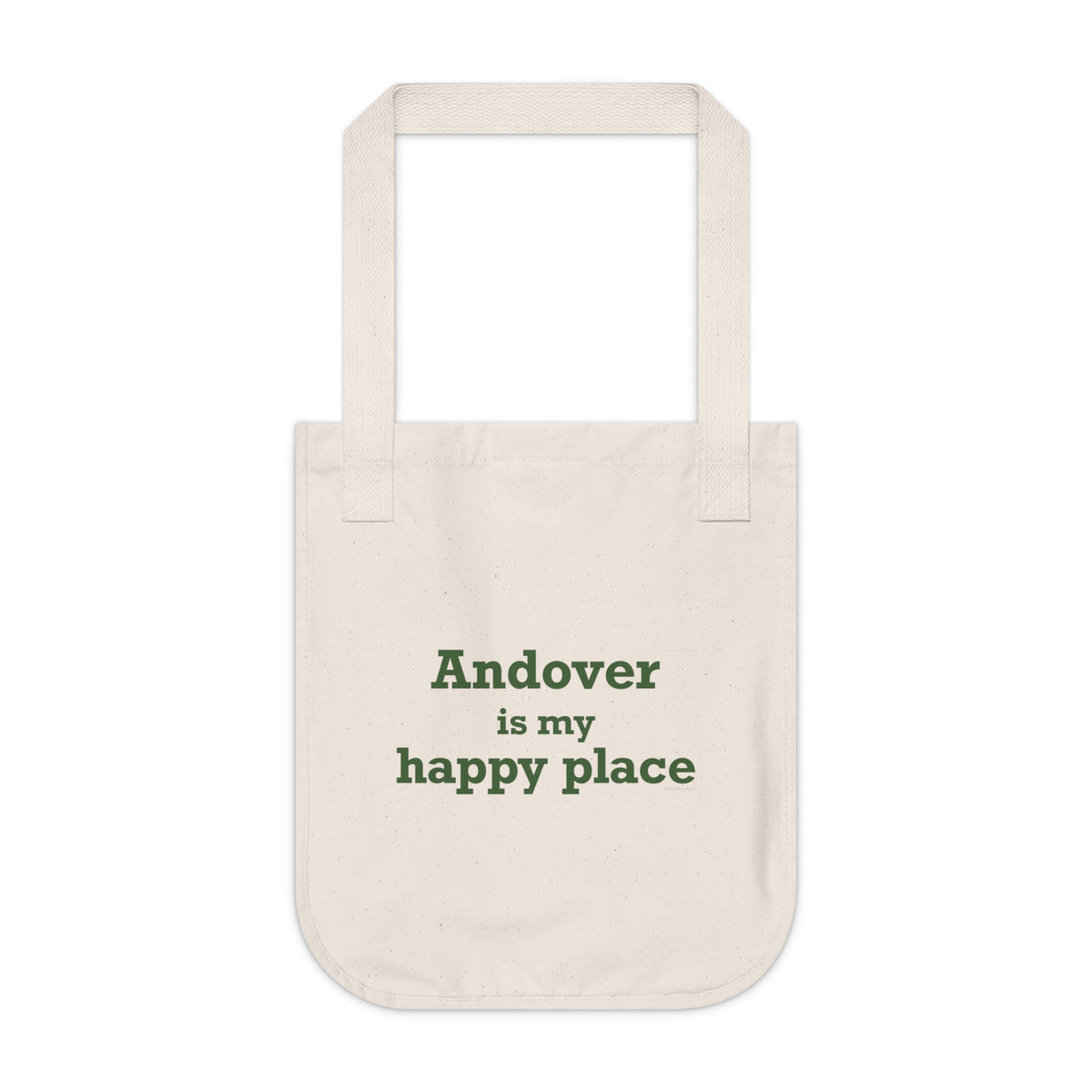 Andover is My Happy Place Organic Canvas Tote Bag