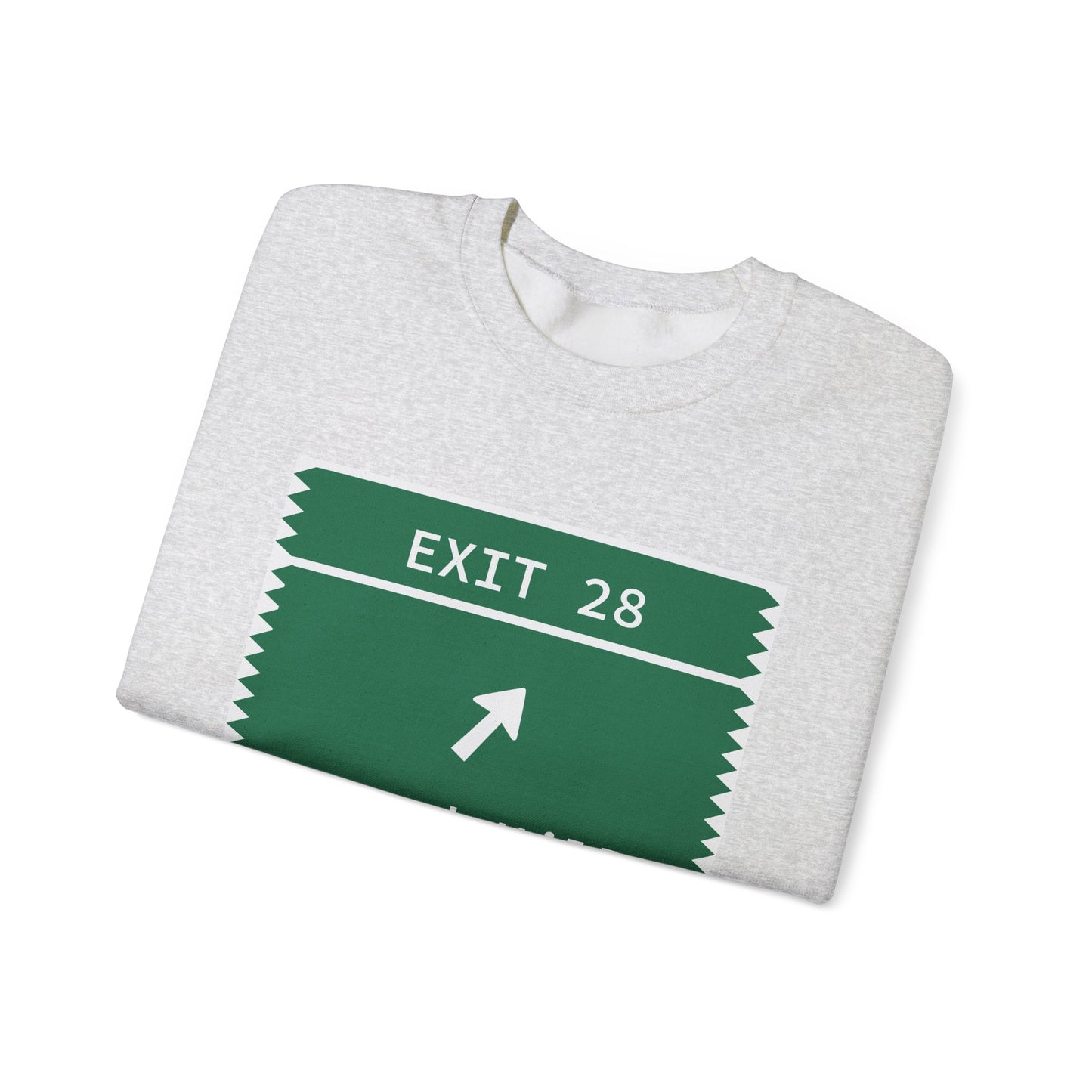 Vintage Merritt Parkway Exit 28 Sign Unisex Heavy Blend™ Crewneck Sweatshirt