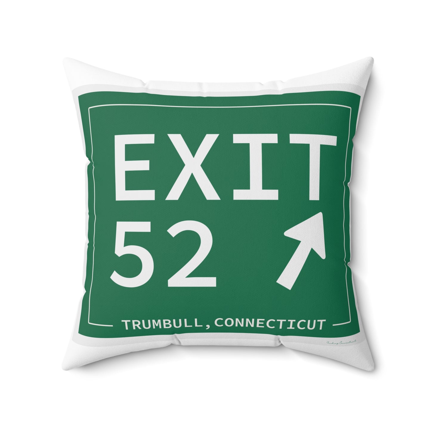 Vintage Exit 52 Merritt Parkway Sign Spun Polyester Square Pillow