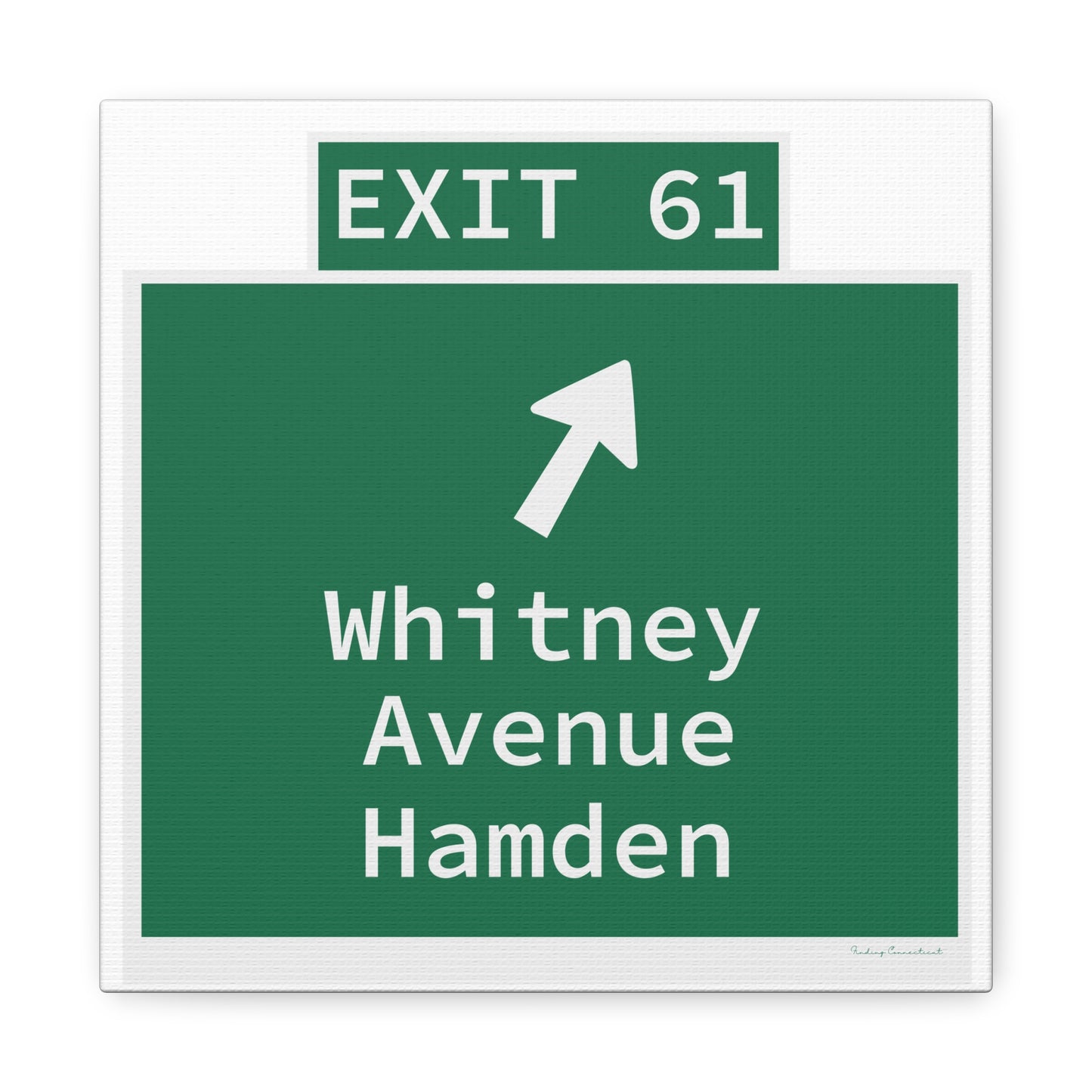 Vintage WCP Exit 61 Sign Matte Canvas, Stretched, 1.25"
