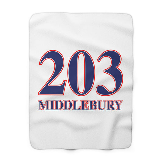 203 Middlebury Red White & Blue Sherpa Fleece Blanket