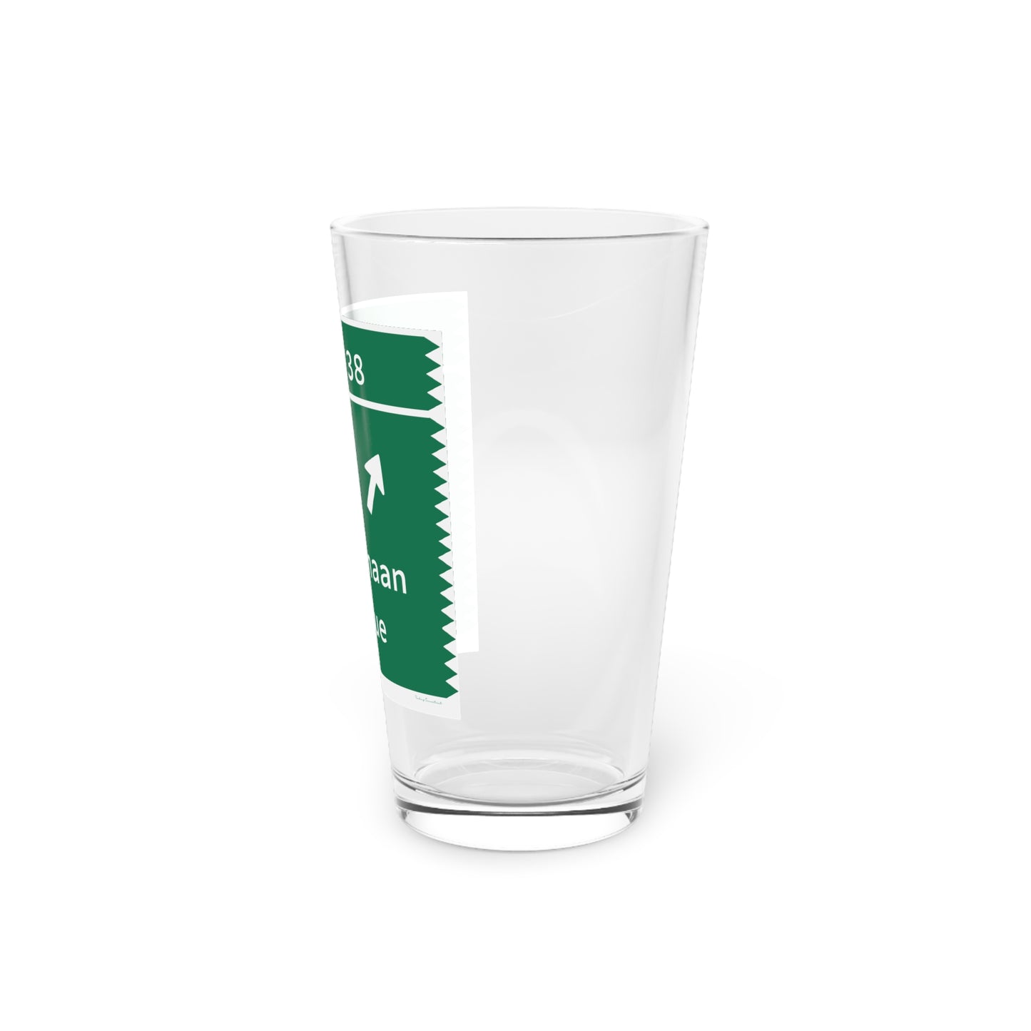 Vintage Merritt Parkway Exit 38 Sign Pint Glass, 16oz