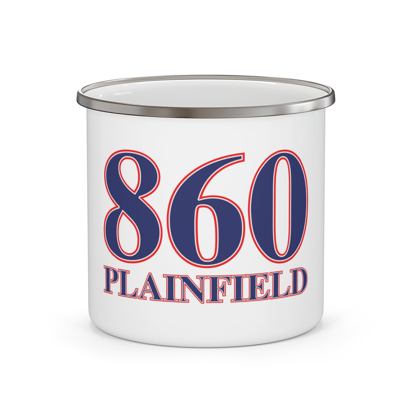 860 Plainfield Red, White & Blue Enamel Camping Mug