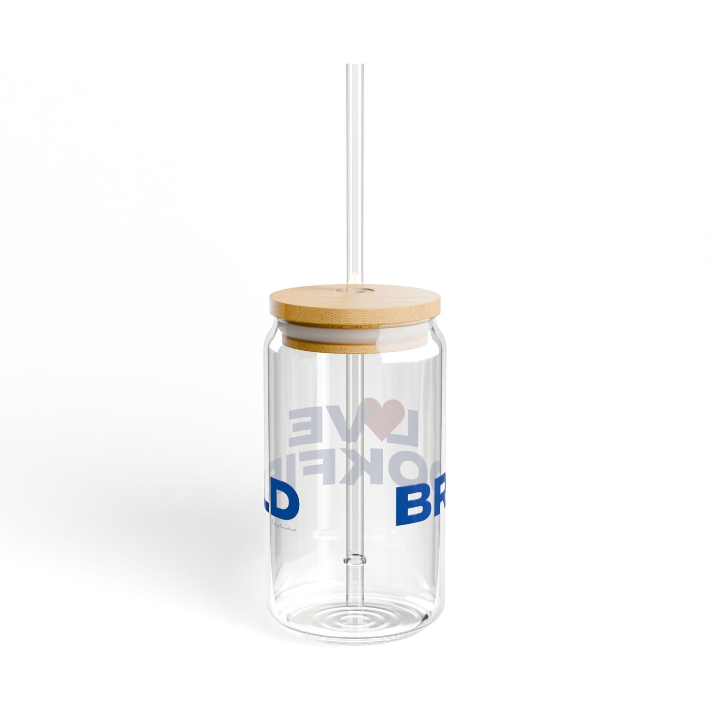 Love Brookfield Glass Can with Straw and Lid, 16oz
