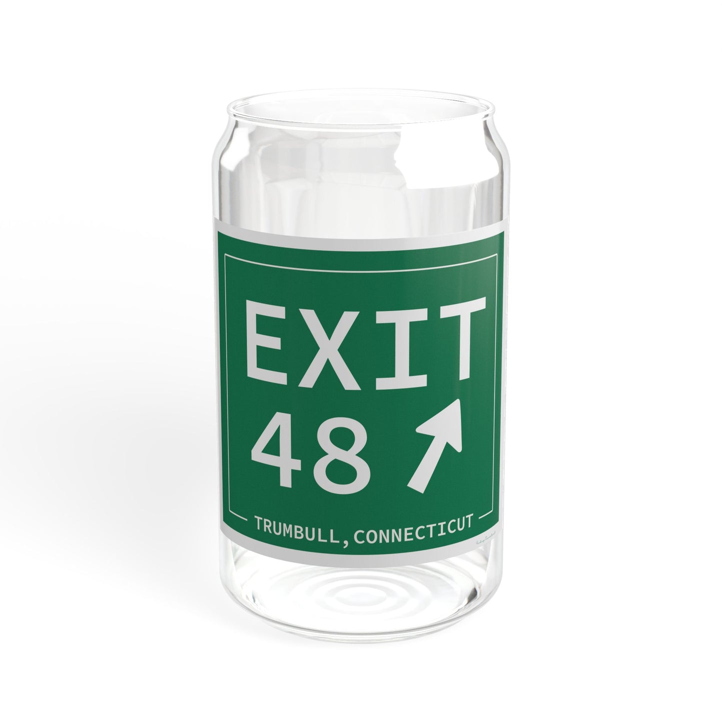 Vintage Exit 48 Merritt Parkway Sign Sipper Glass, 16oz