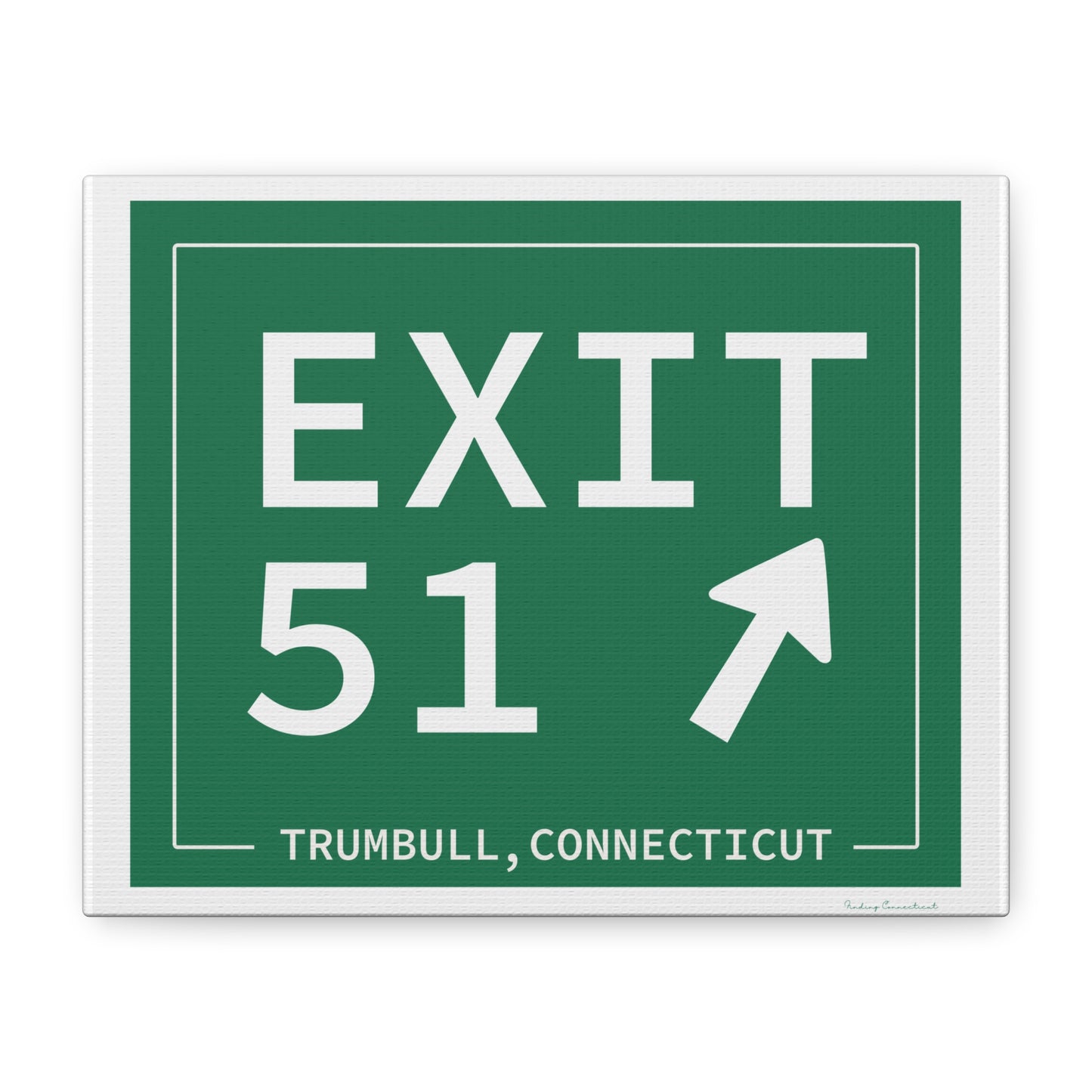Vintage Exit 51 Merritt Parkway Sign Matte Canvas, Stretched, 1.25"