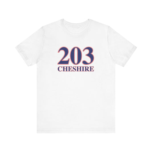 203 Cheshire Red White & Blue Unisex Jersey Short Sleeve T-Shirt