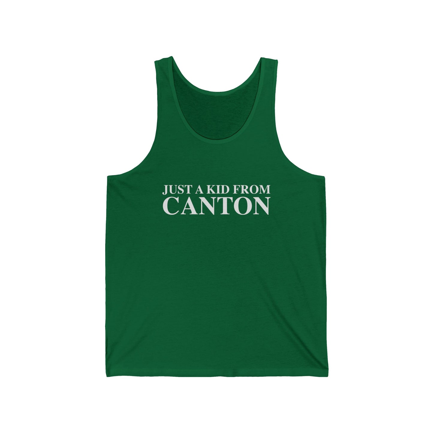 Just a kid from Canton Unisex Jersey Tank Top