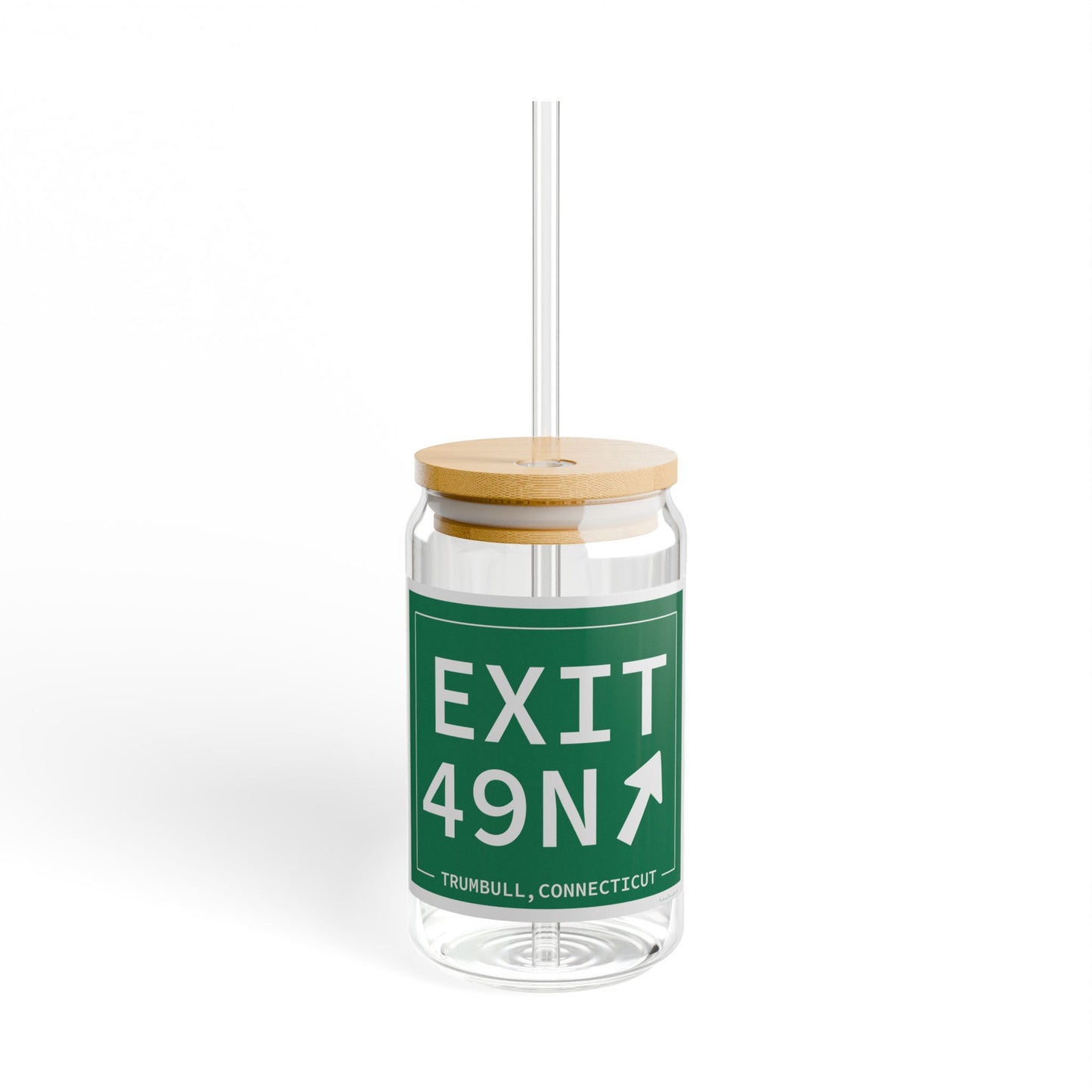 Vintage Exit 49N Merritt Parkway Sign Sipper Glass, 16oz