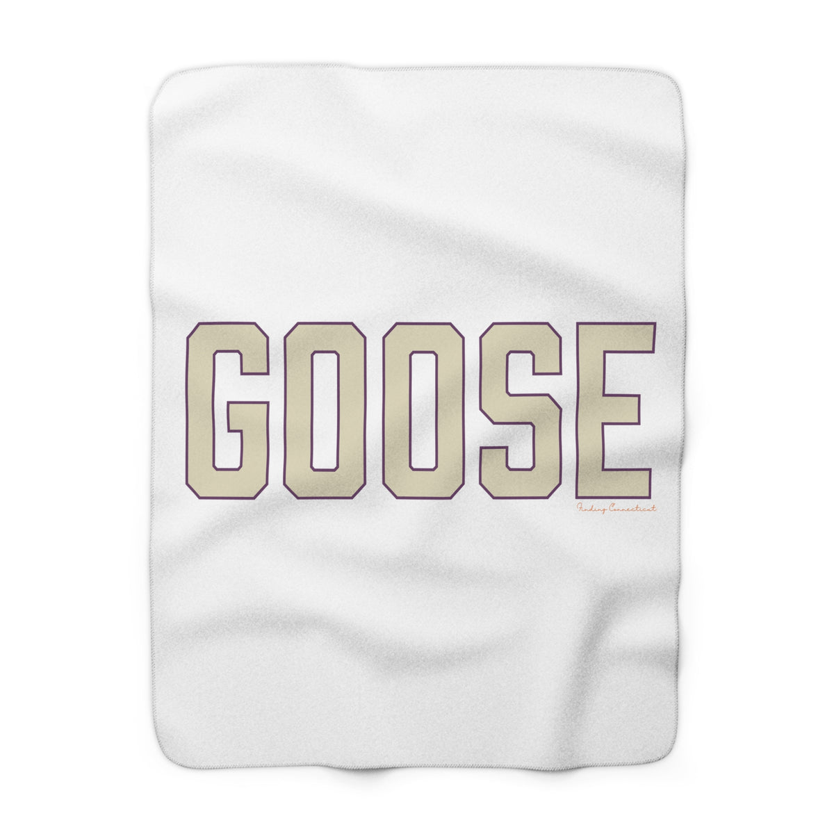 Goose Zip Code Cream & Purple Sherpa Fleece Blanket