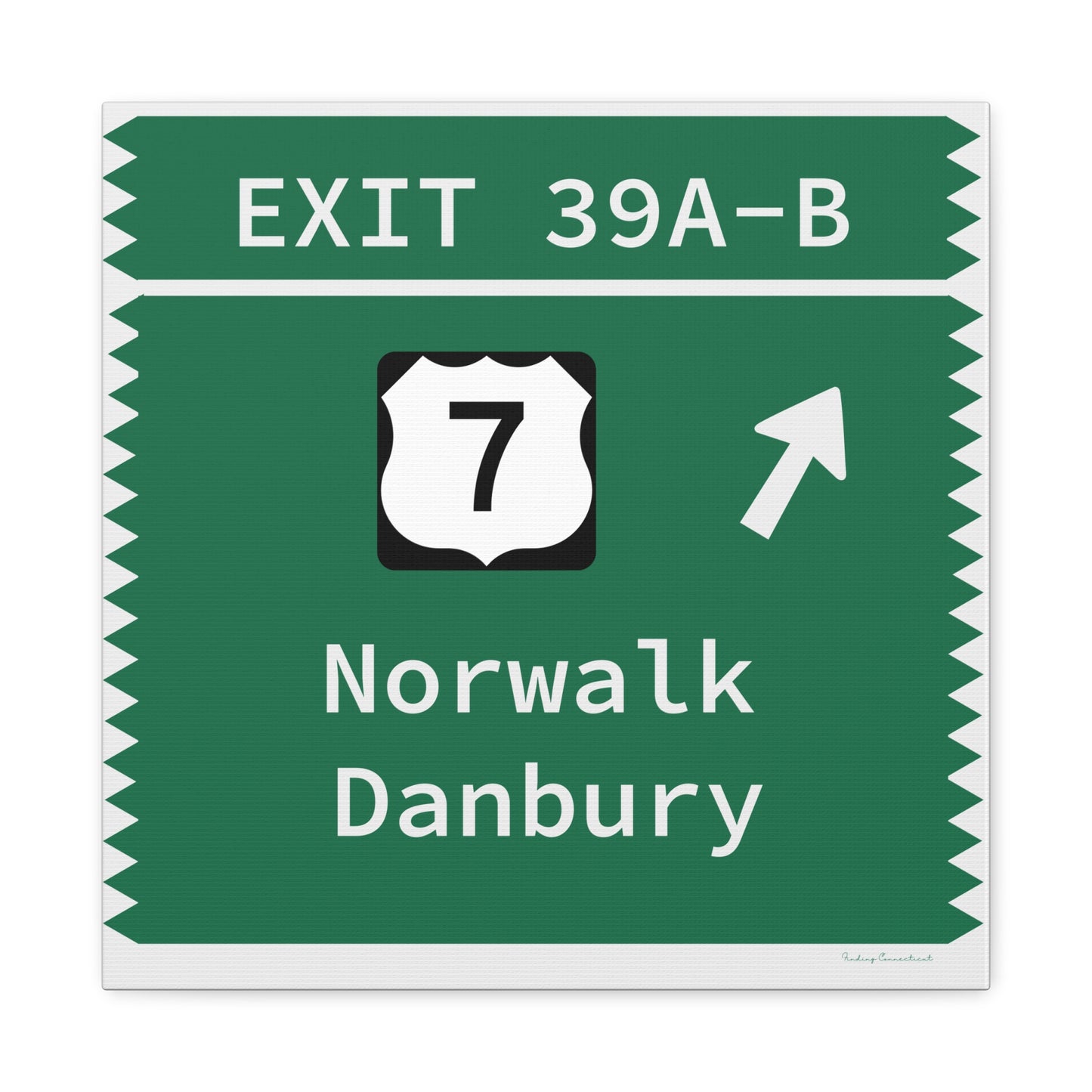 Vintage Merritt Parkway Exit 39 A-B SignMatte Canvas, Stretched, 1.25"