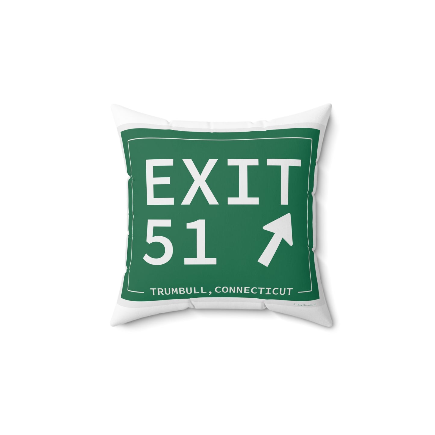 Vintage Exit 51 Merritt Parkway Sign Spun Polyester Square Pillow