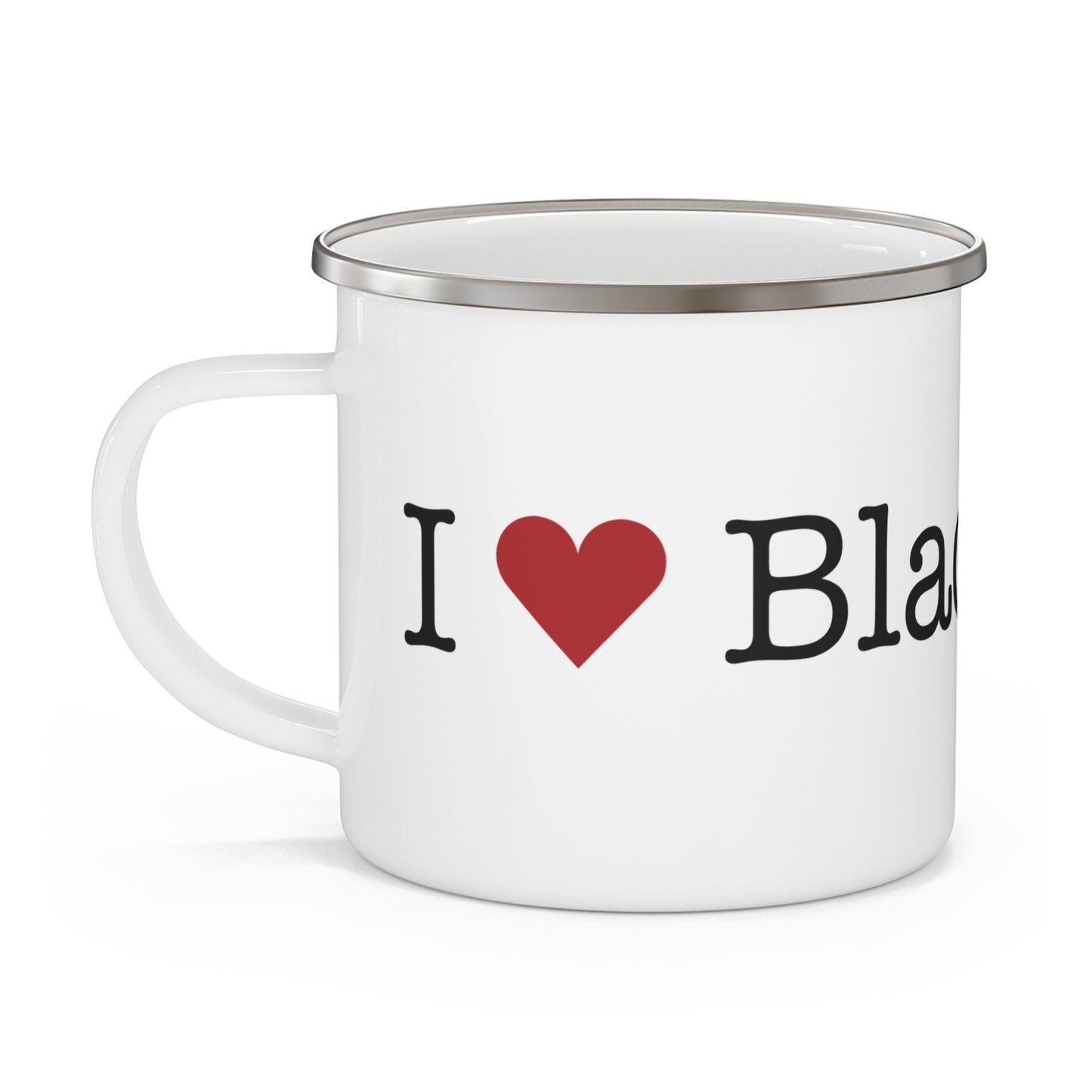 I Heart Black Rock. Enamel Camping Mug