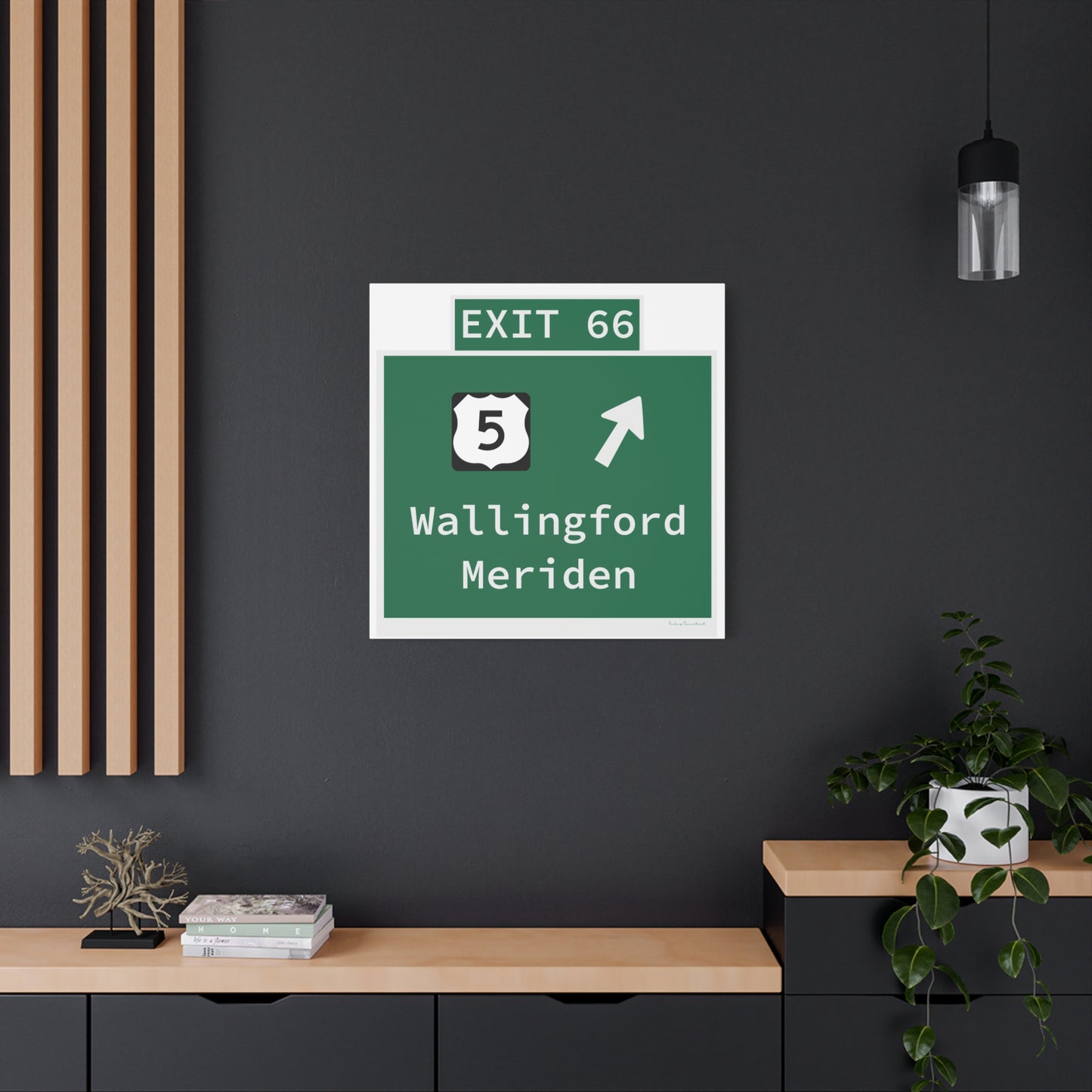 Vintage WCP Exit 66 Sign Matte Canvas, Stretched, 1.25"