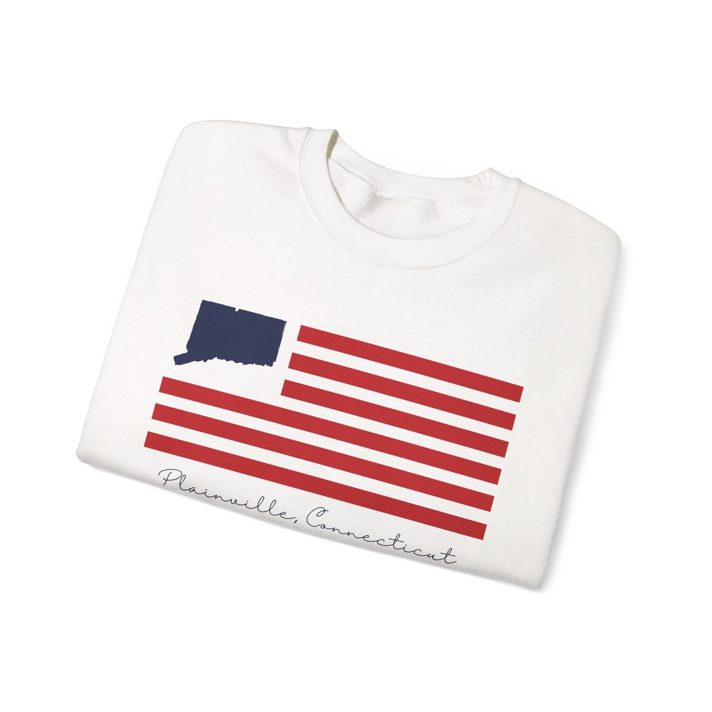 Plainville Connecticut Flag Unisex Heavy Blend™ Crewneck Sweatshirt