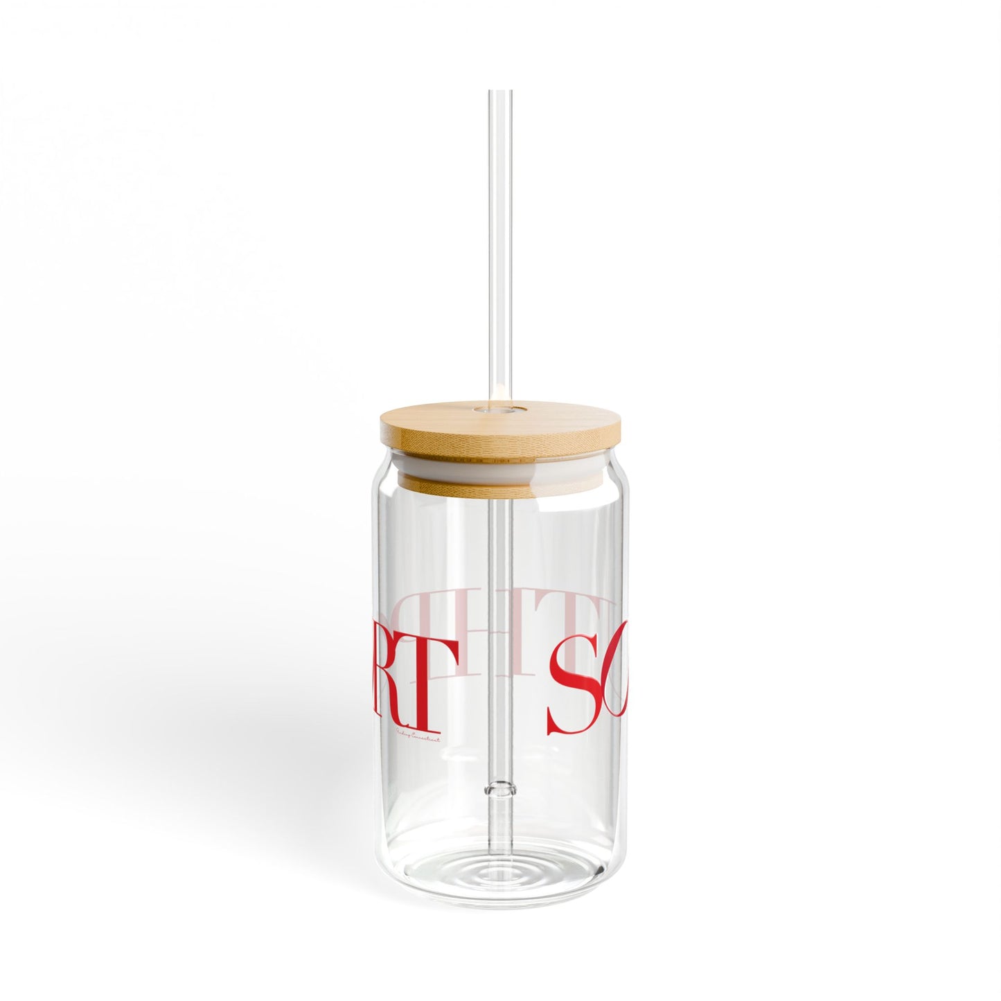 41 Tilt Southport Glass Can with Straw and Lid, 16oz