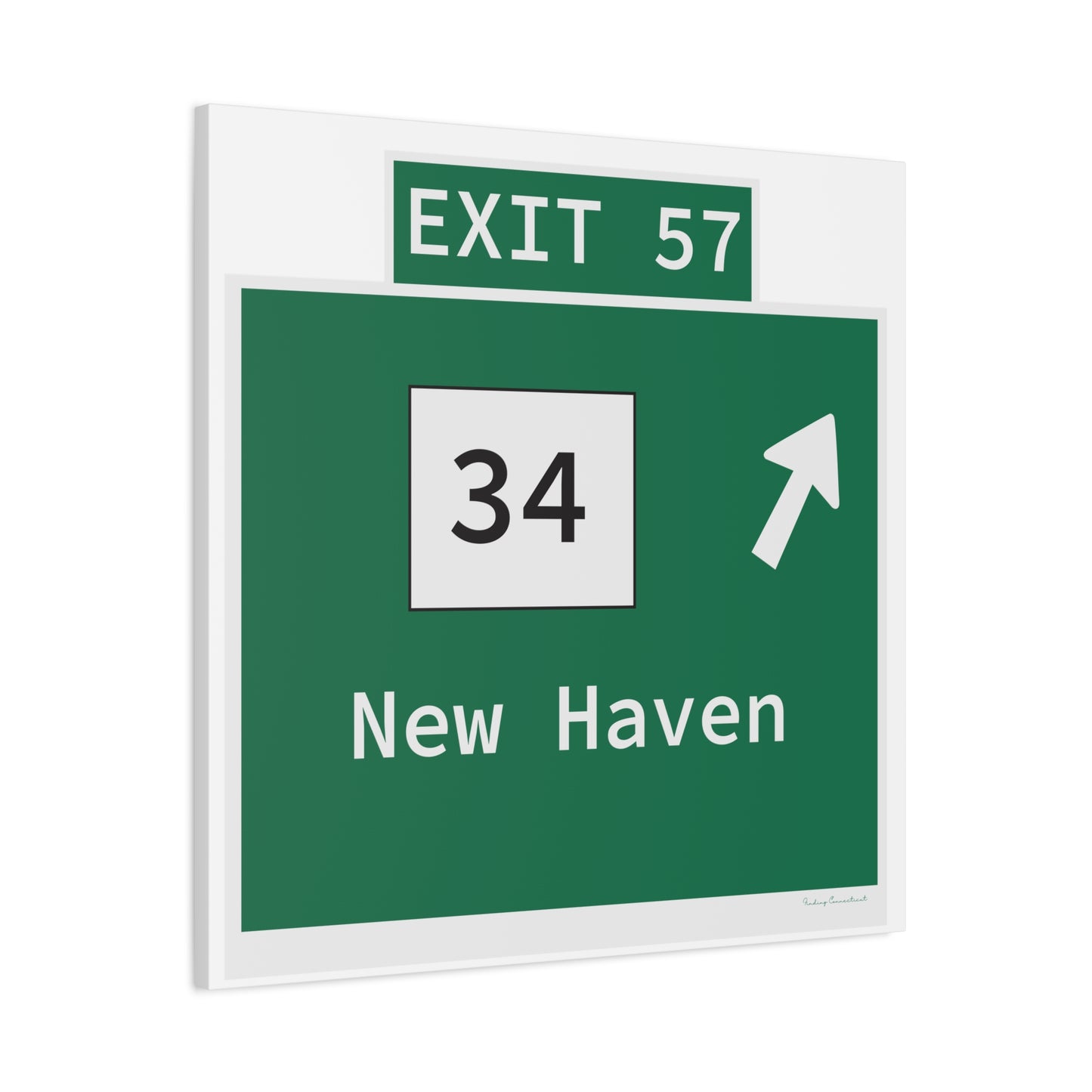 Vintage WCP Exit 57 Sign Matte Canvas, Stretched, 1.25"