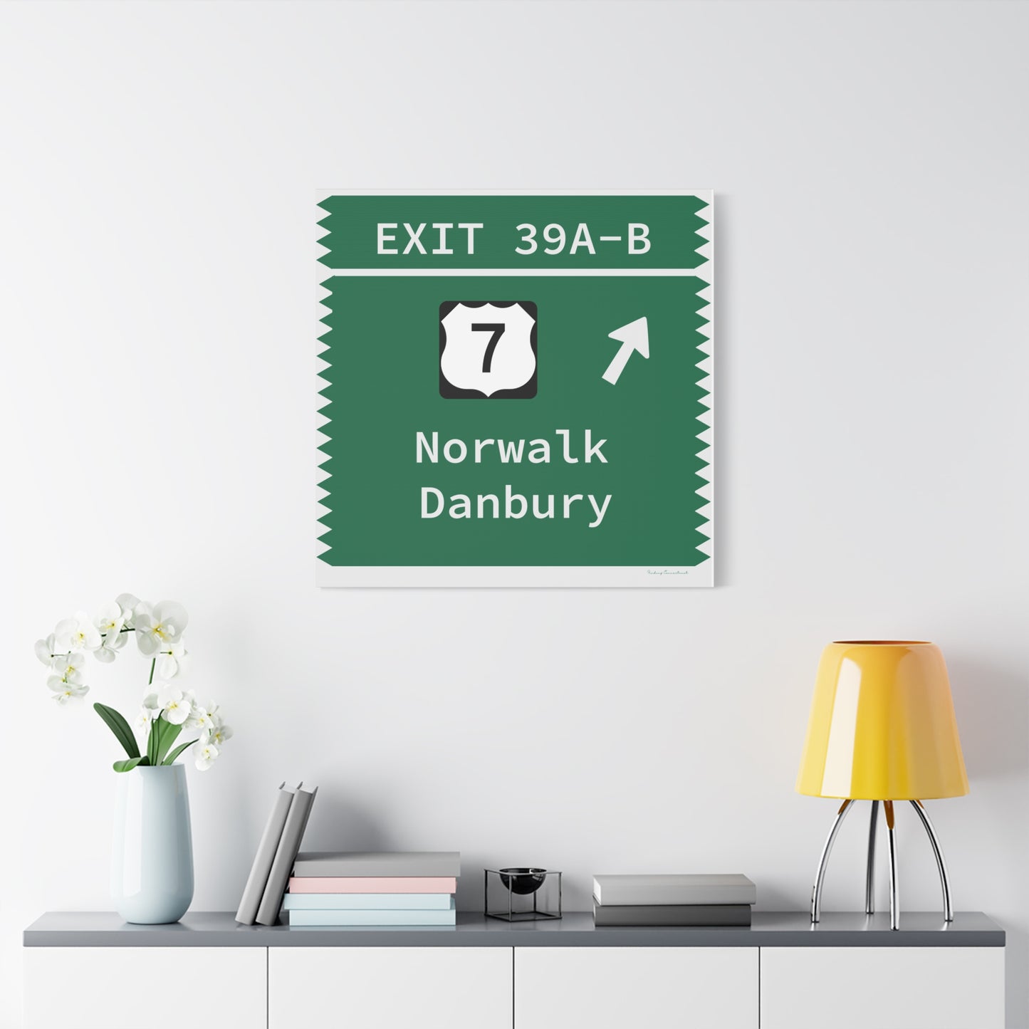 Vintage Merritt Parkway Exit 39 A-B SignMatte Canvas, Stretched, 1.25"