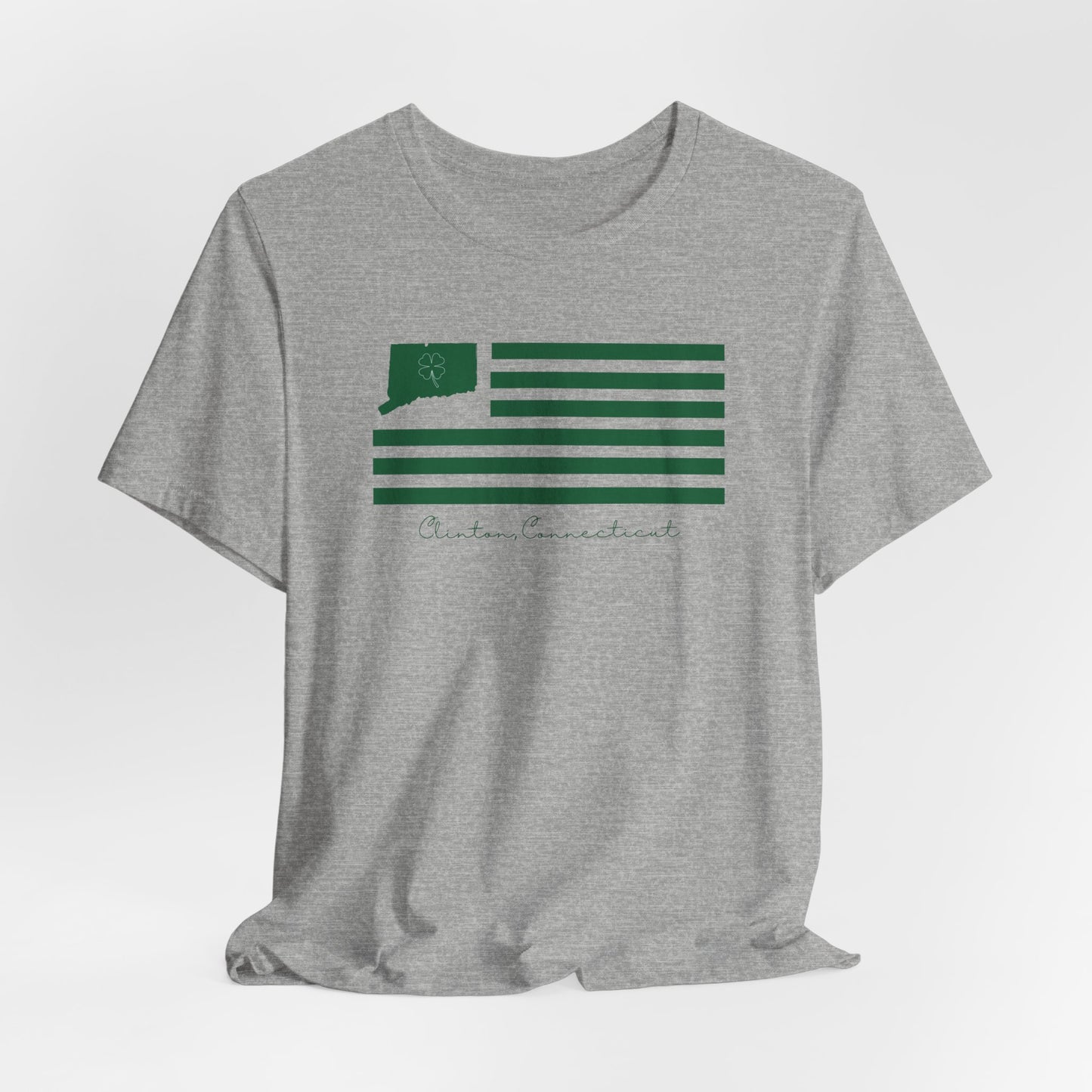 Clinton Connecticut St. Patrick’s Day Flag Unisex Jersey Short Sleeve T-Shirt